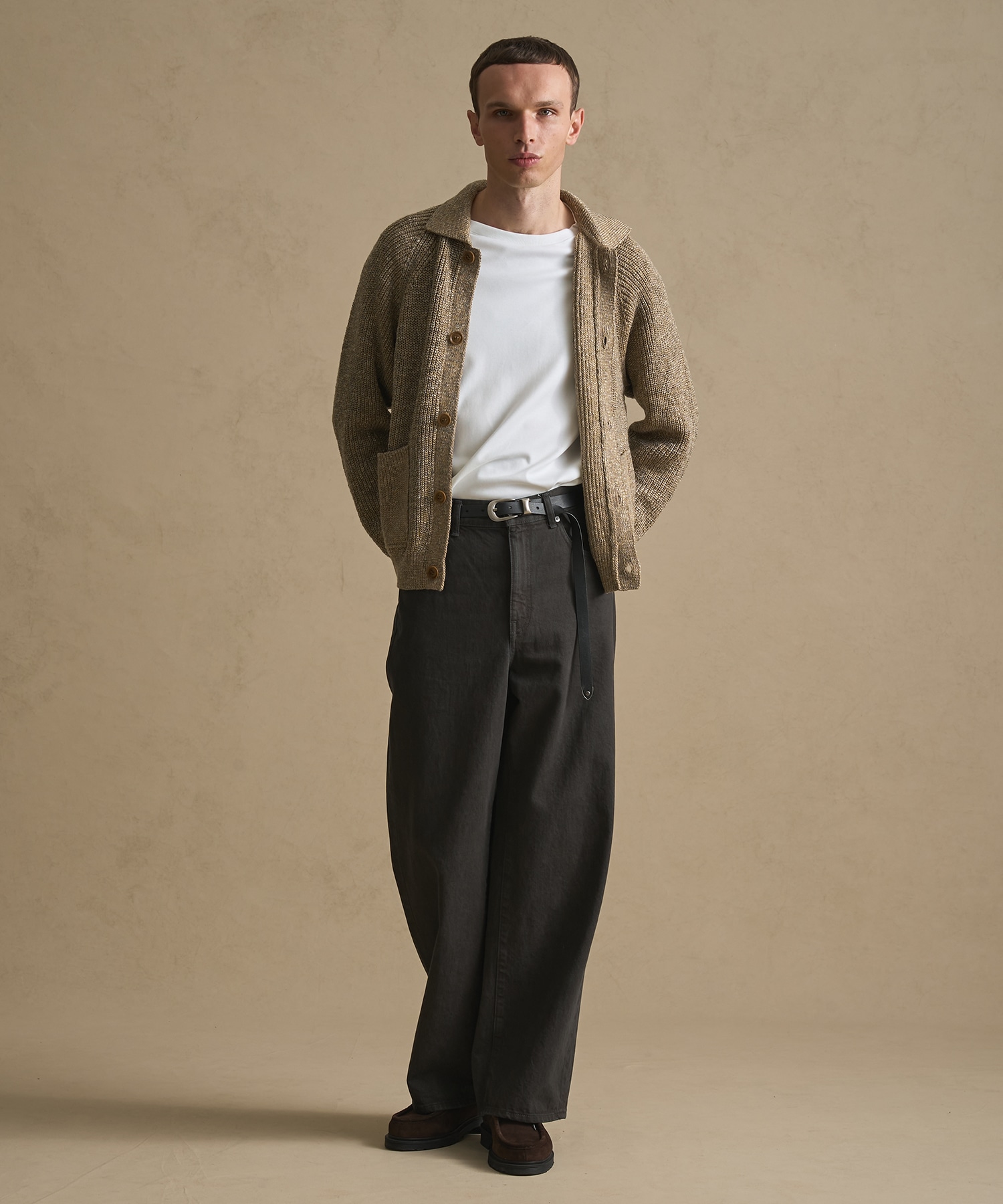 メランジポロカーディガン