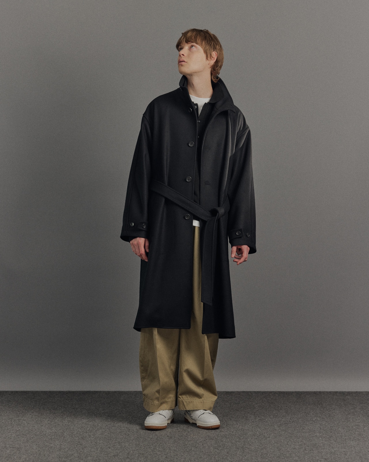 Super140sメルトンスタンドコート