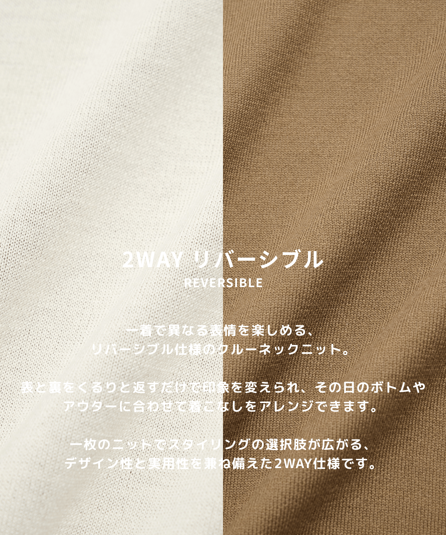 【WEB | 一部店舗限定】リバーシブルクルーネックニット