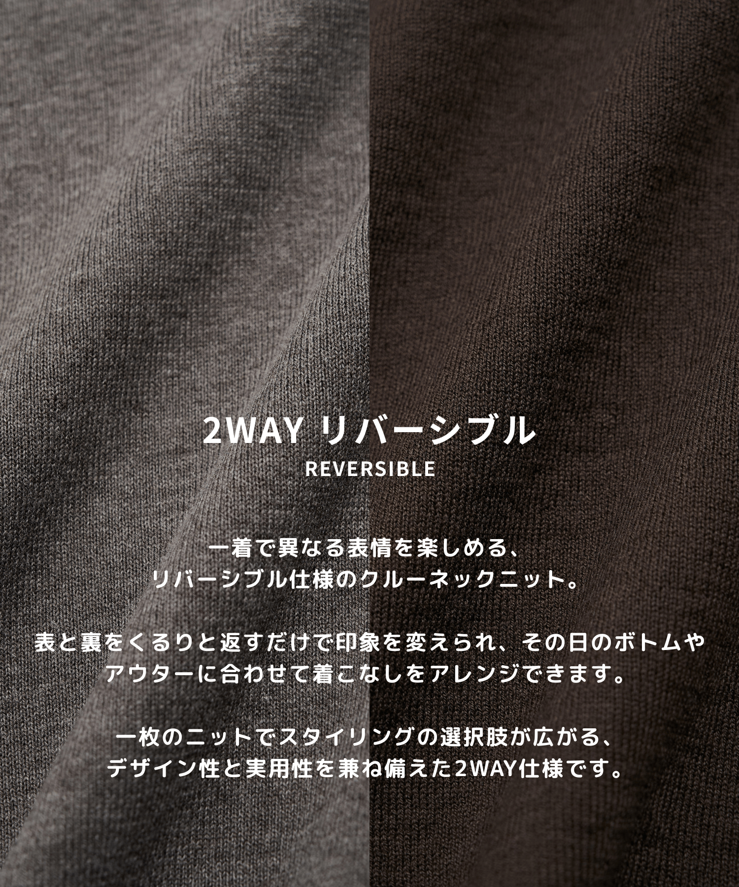 【WEB | 一部店舗限定】リバーシブルクルーネックニット