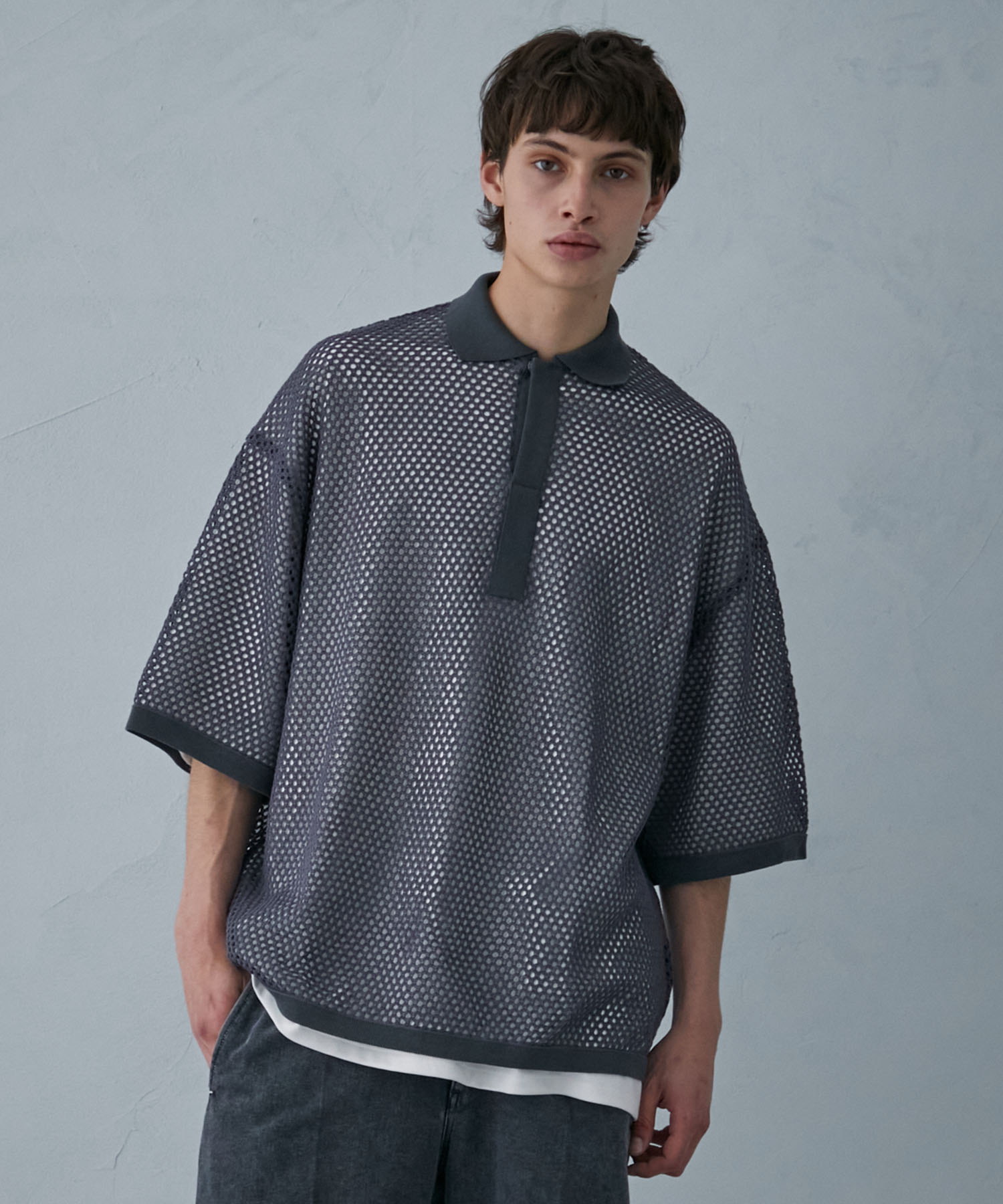 シアーメッシュニットポロ(1 GREY): : メンズ|PUBLIC TOKYO ONLINE STORE シアーメッシュニットポロ(1 GREY): : メンズ|PUBLIC TOKYO ONLINE STORE