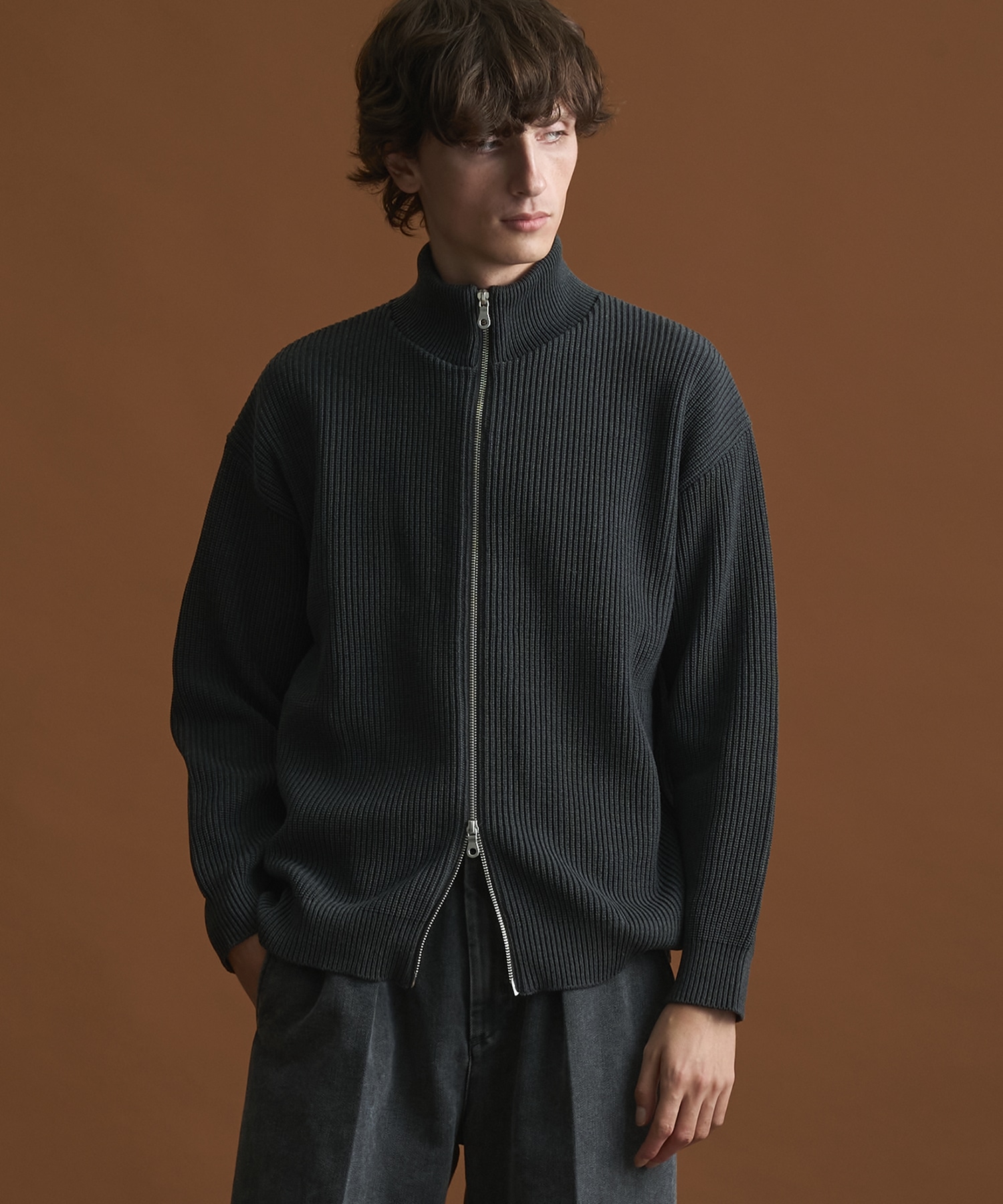 バウンドウールライトドライバーズニット(1 BLACK): : メンズ｜PUBLIC