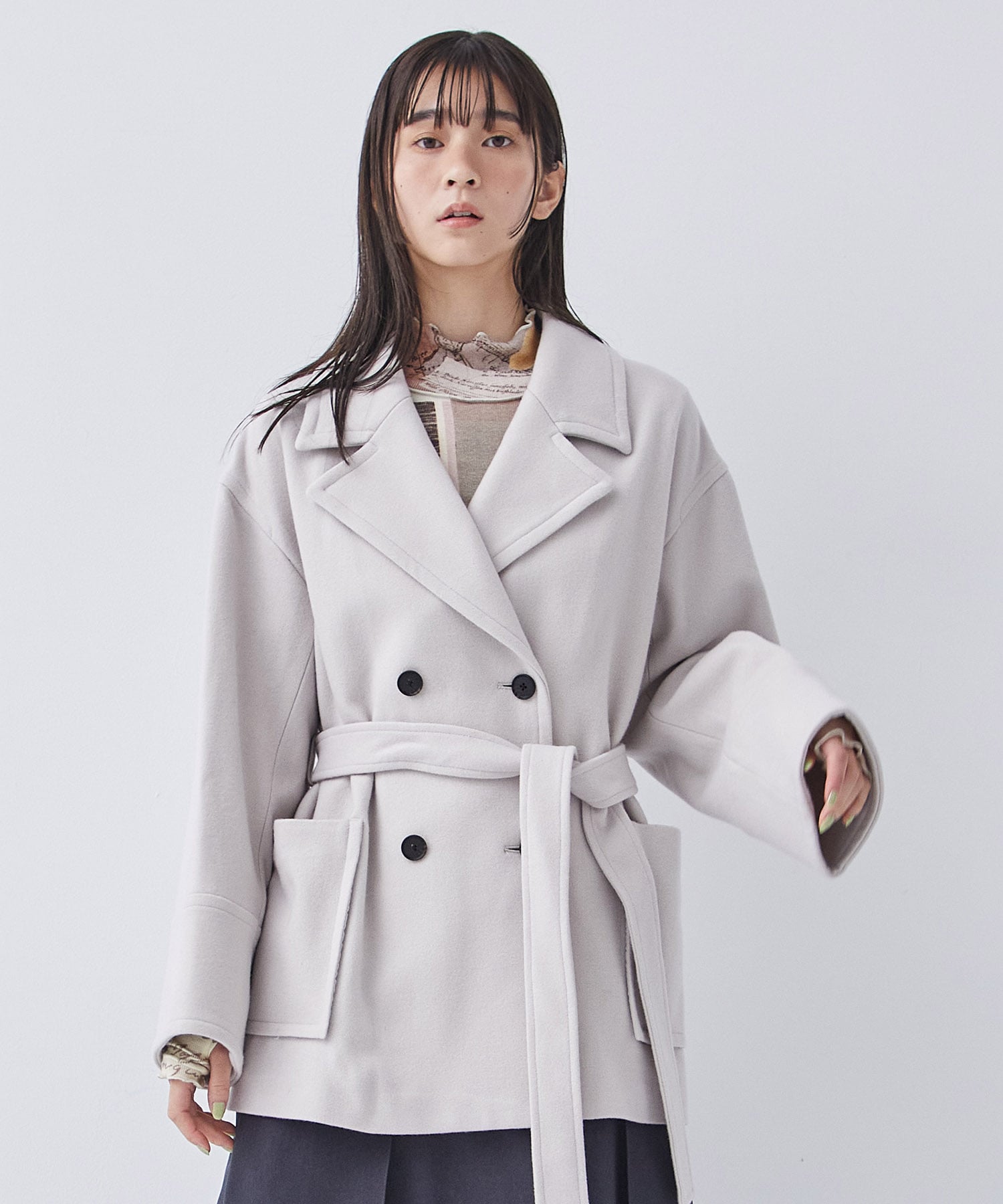 1 162551005066 COAT COLLAR IVORY OVER SHORT オーバーカラーショート