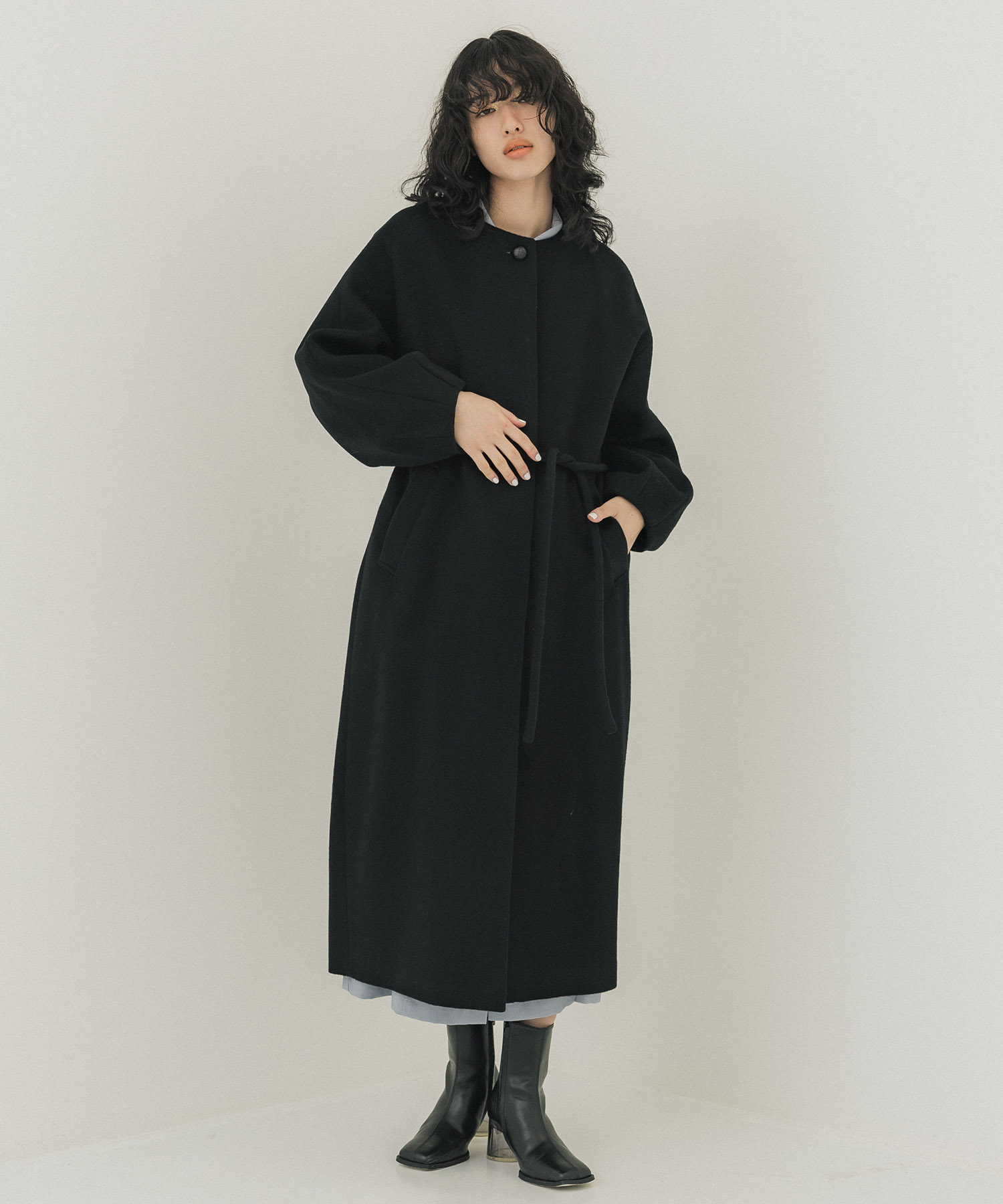 1 162651002526 COAT COLLAR LIME NO SLEEVE VOLUME ボリューム