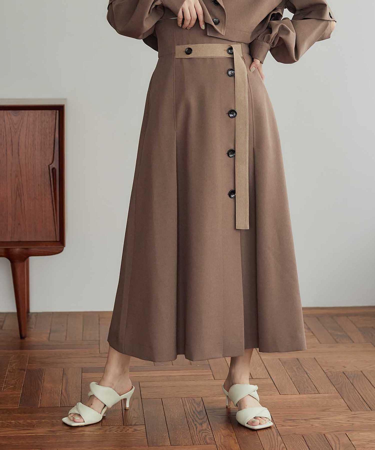 【Maison Margiela】トレンチ ベルテッド スカート柄デザインチェック