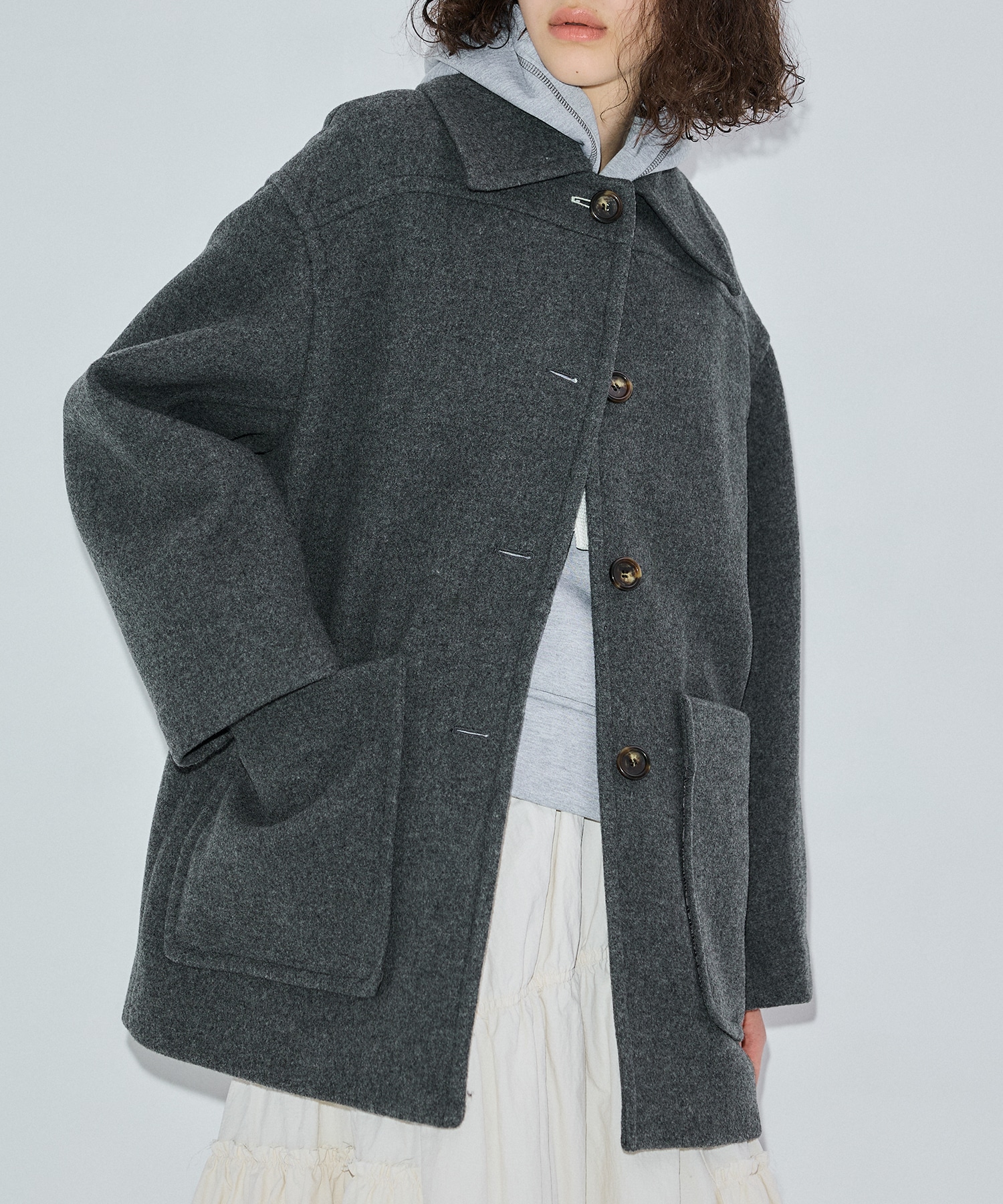 ステンカラーミドルコート(2 DARK GREY): : ウィメンズ｜PUBLIC TOKYO