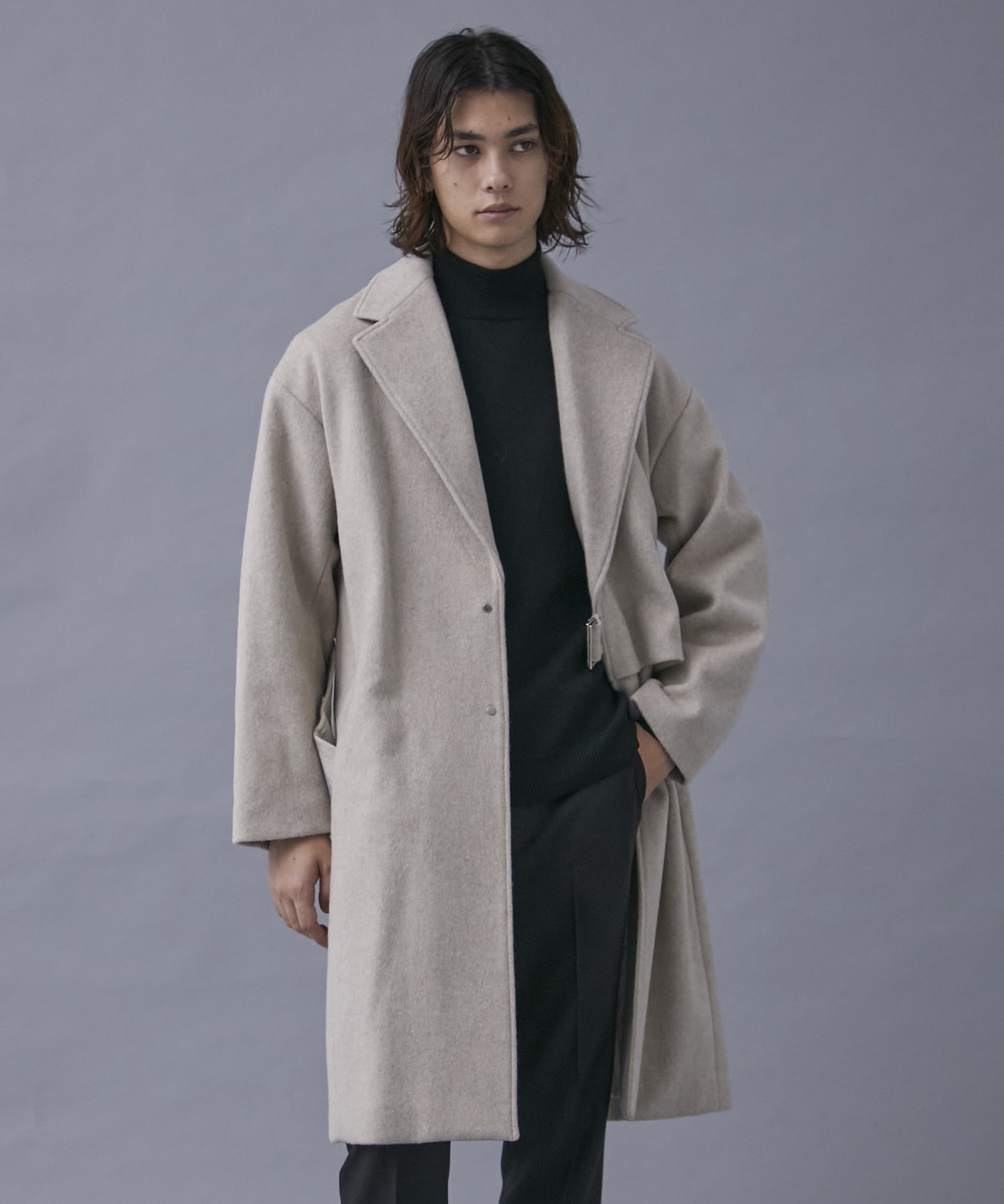 ベルテッドオーバーチェスターコート(1 LIGHT BEIGE): : メンズ 