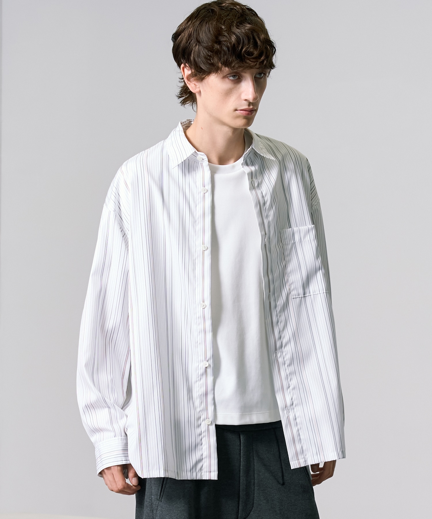 スーピマコットンストライプシャツ