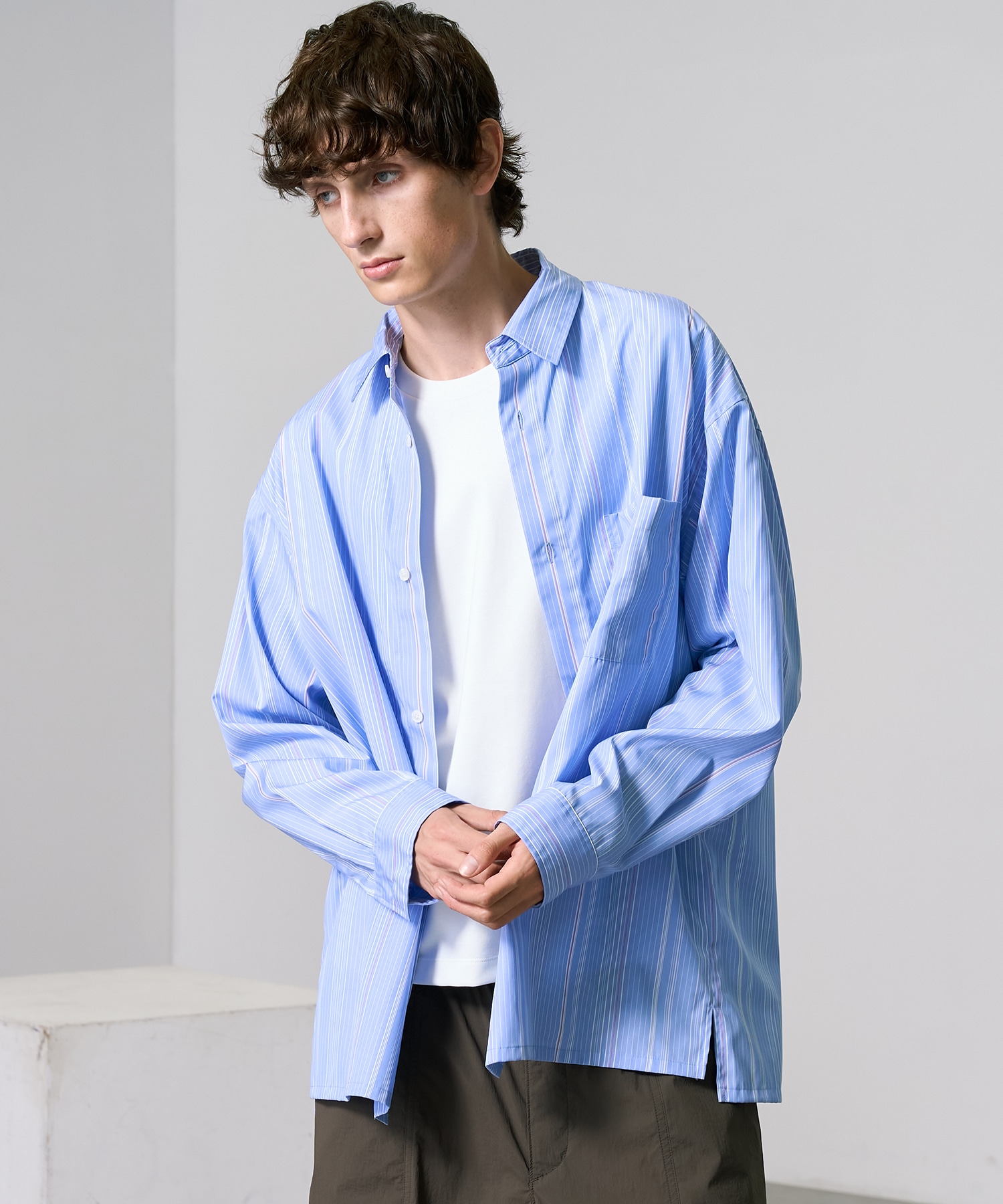 スーピマコットンストライプシャツ