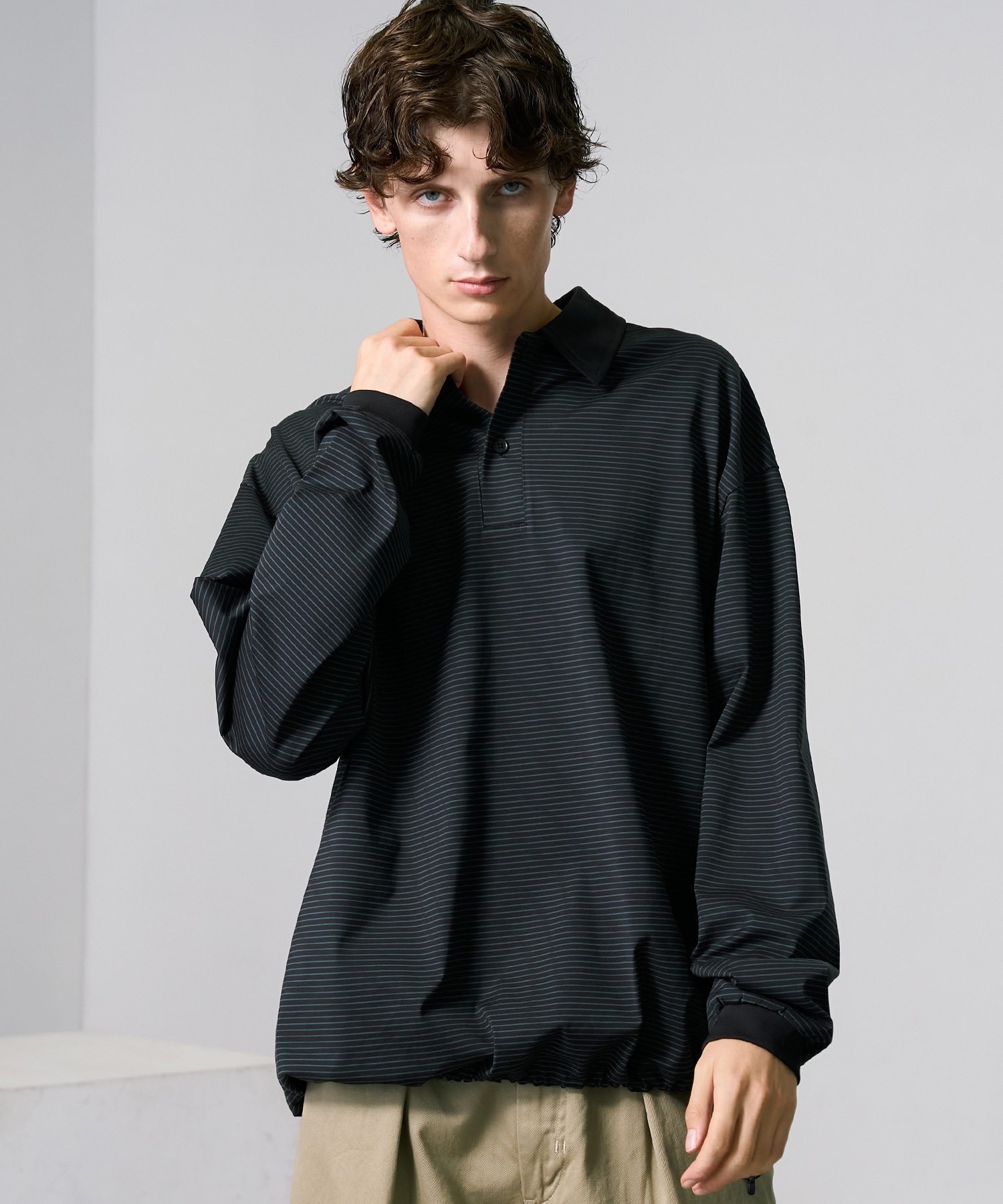 PUBLIC TOKYO　ビューティーコットンコードポロ ビューティーコットンコードポロ(1 BLACK): : メンズ｜PUBLIC