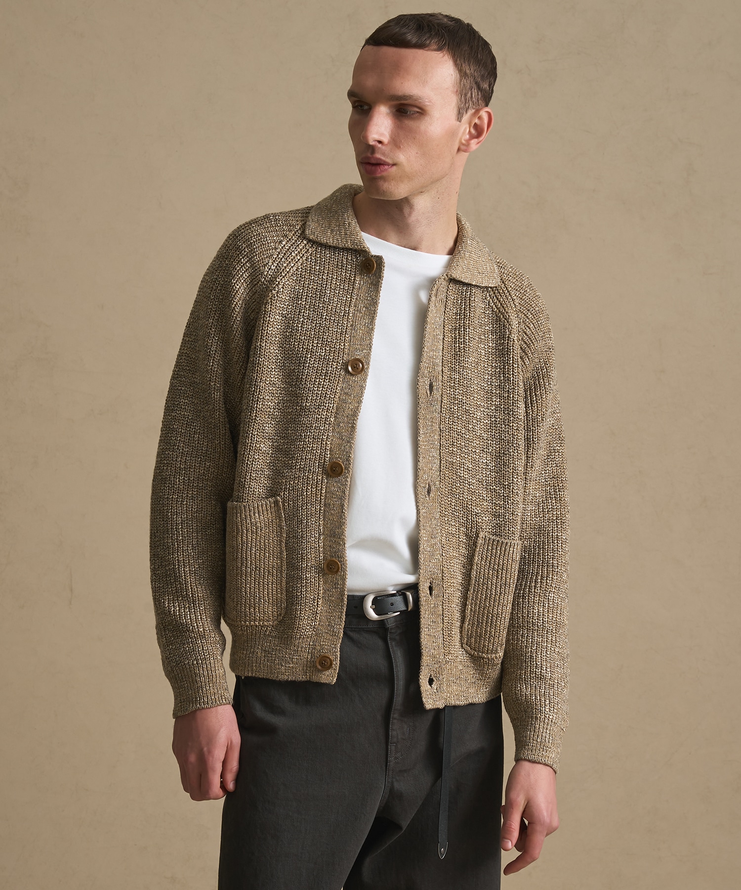 メランジポロカーディガン