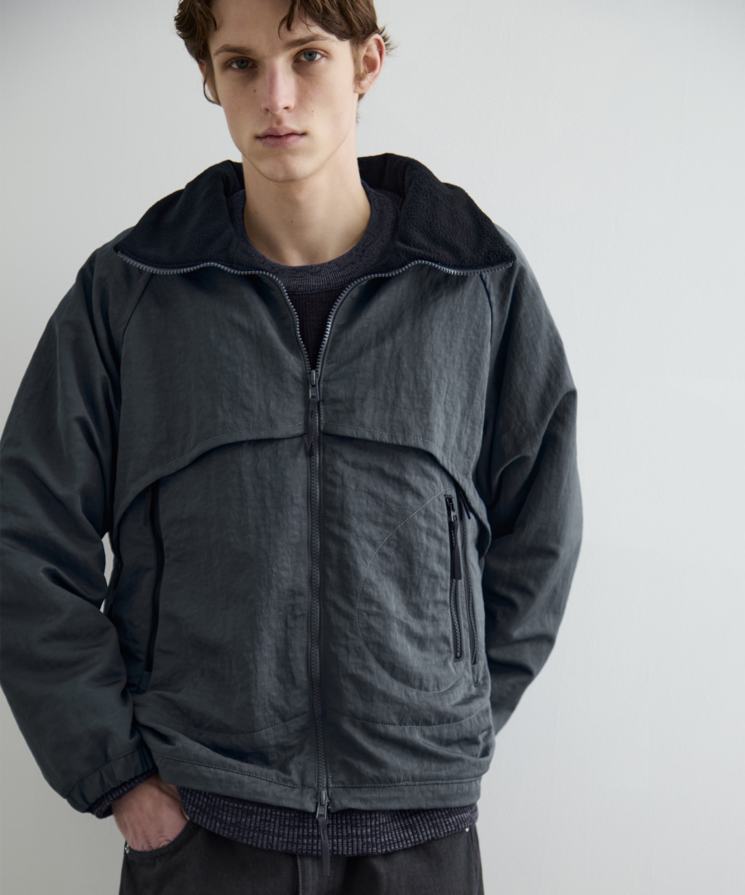 リバーシブルナイロンフリースBL