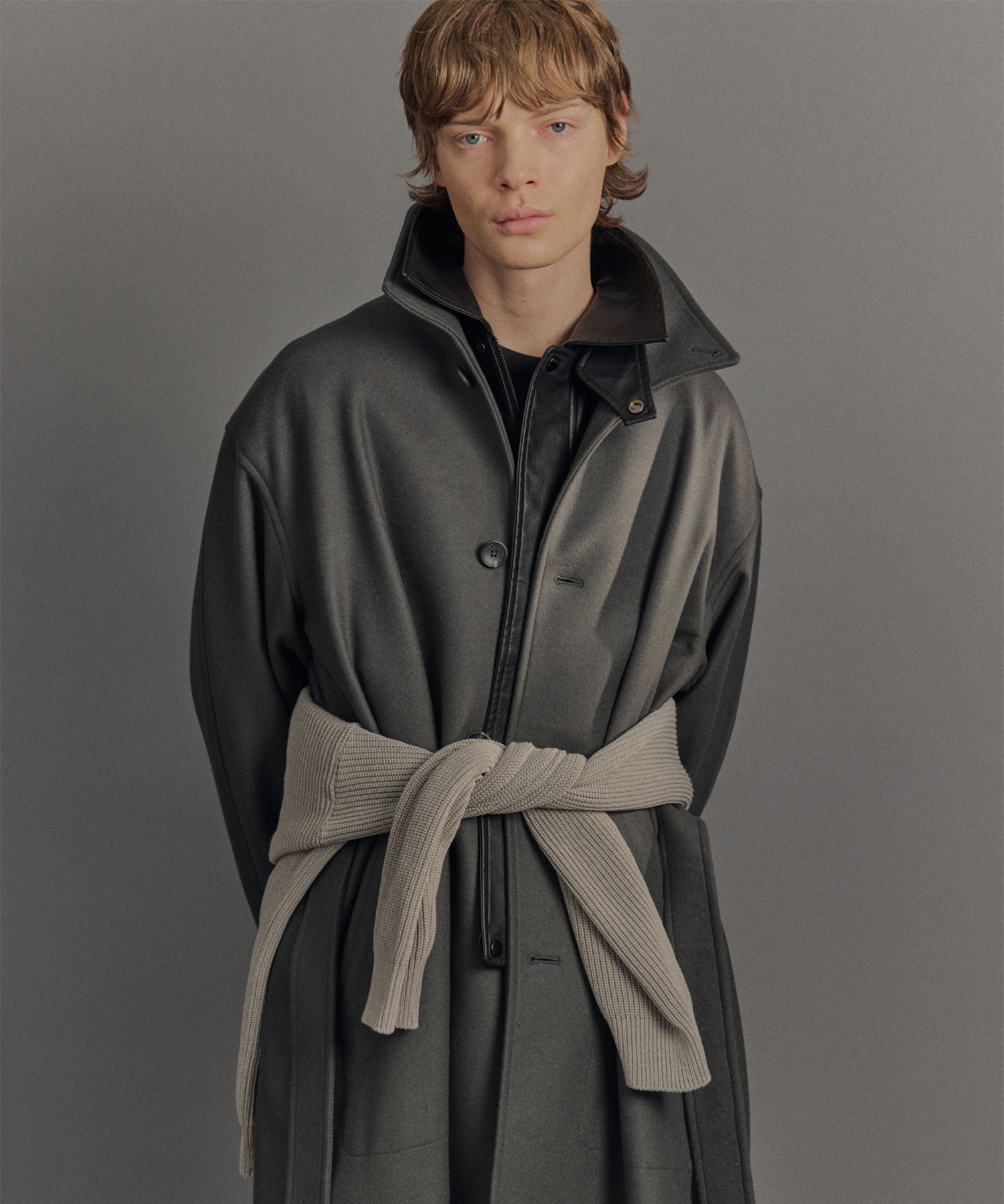 PUBLIC TOKYO S140 メルトン オーバーサイズスタンド Super140sメルトンオーバーサイズスタンド(1 DARK GREY): : メンズ