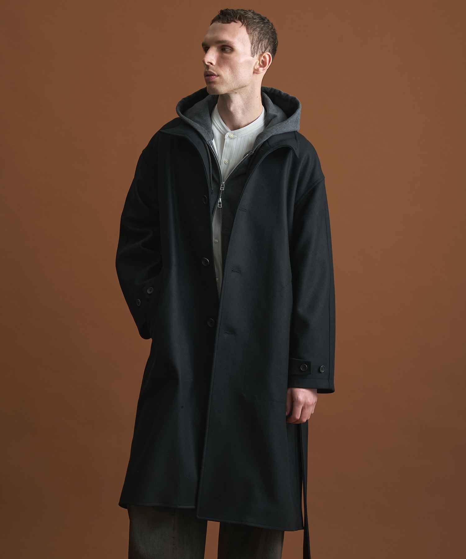 Super140sメルトンオーバーサイズスタンド