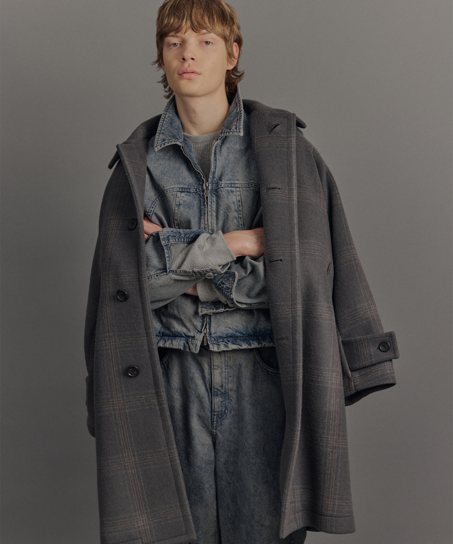 Super140s メルトンオーバーサイズバルカラーコート