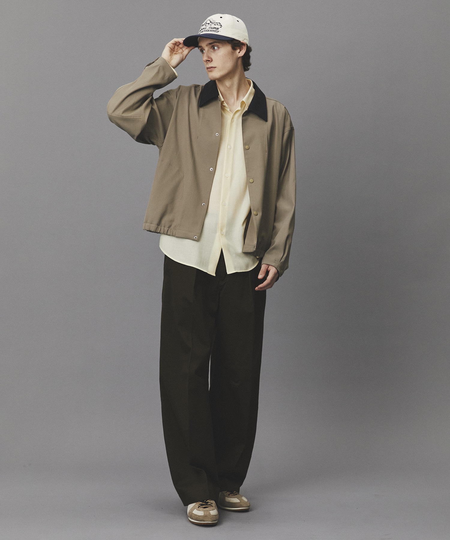 ブラッシュドカラーオーバーコーチブルゾン