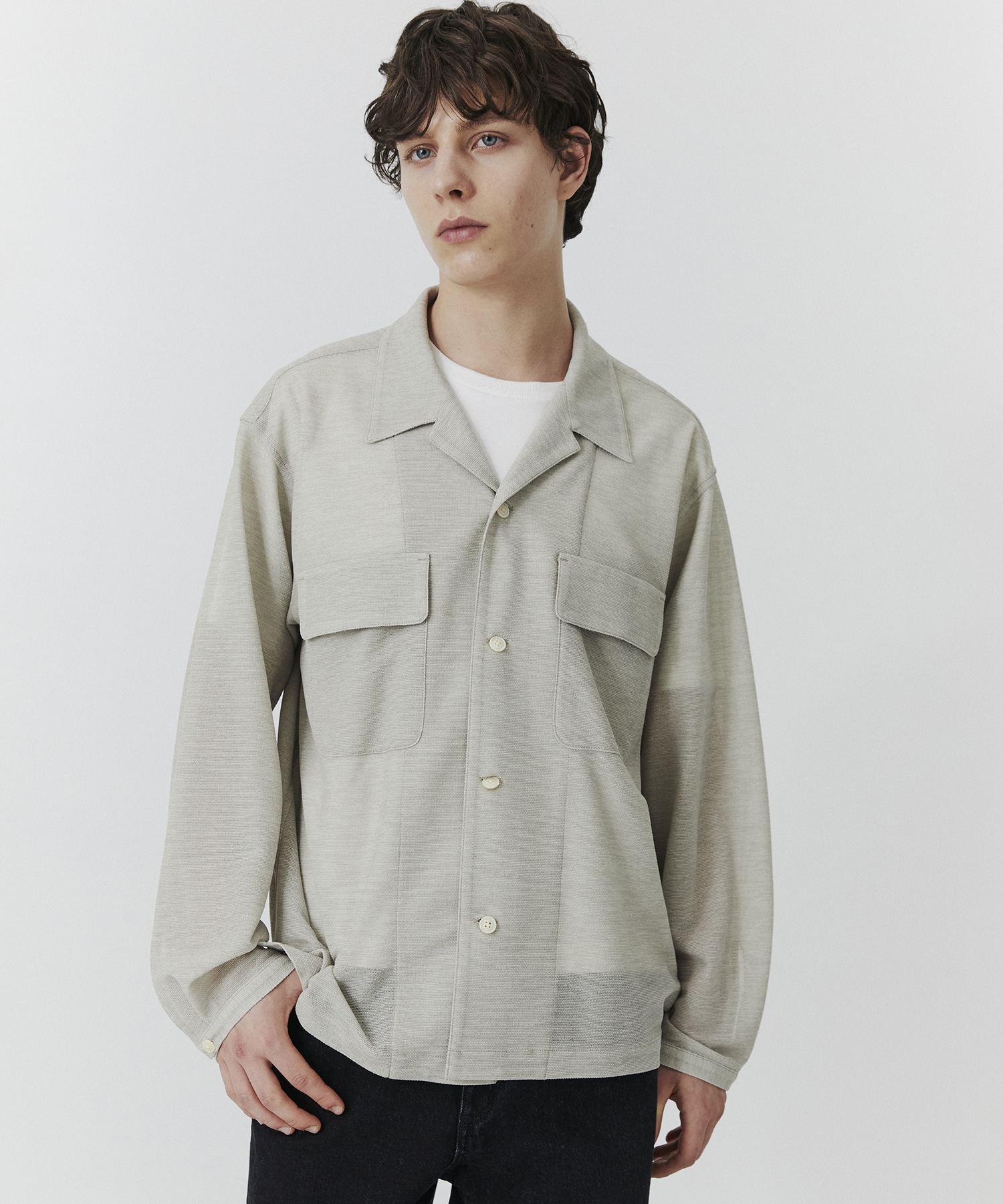 リネンライクリラックスCPOシャツ