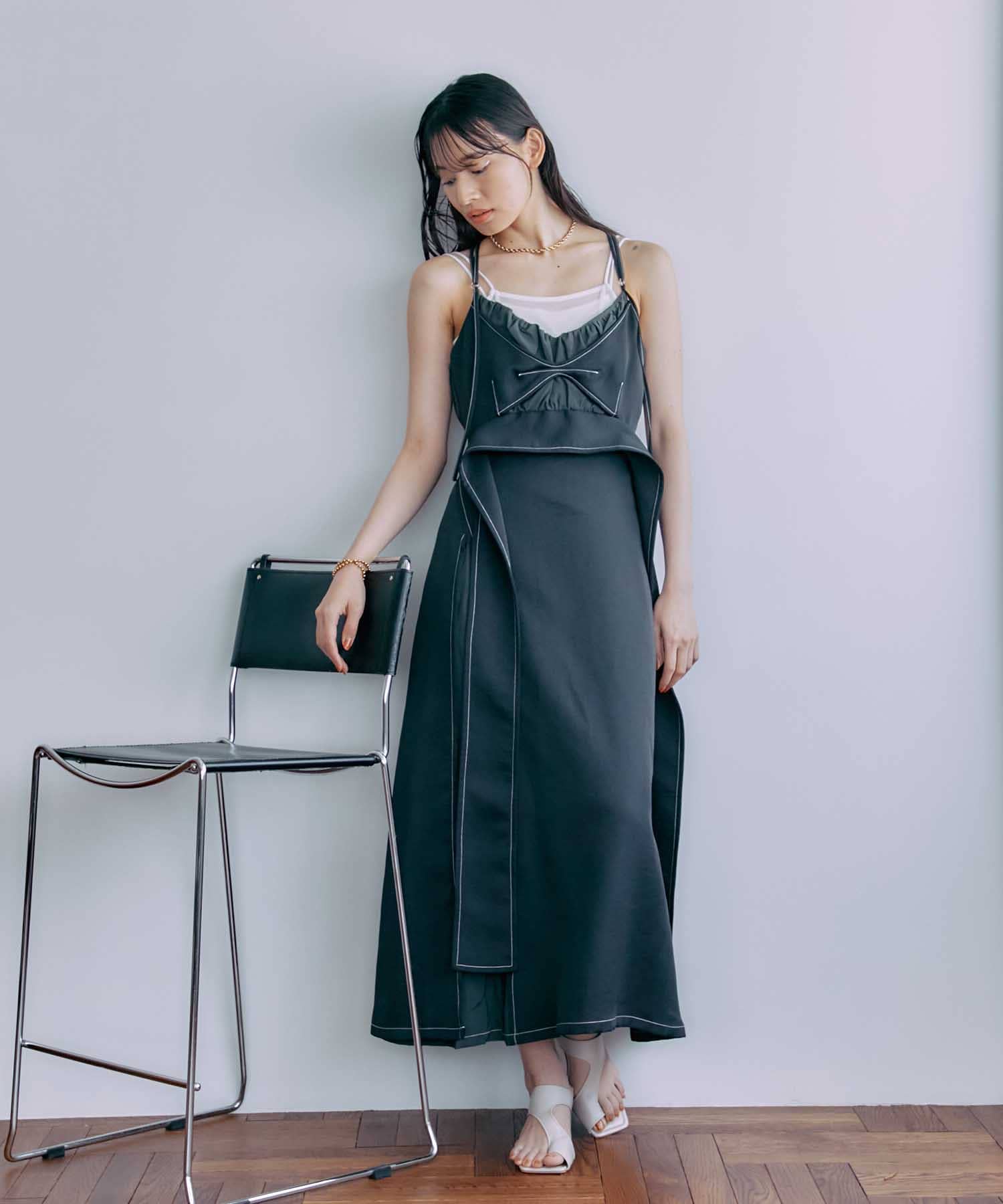 public tokyo ワンピース　ドレス袖丈75