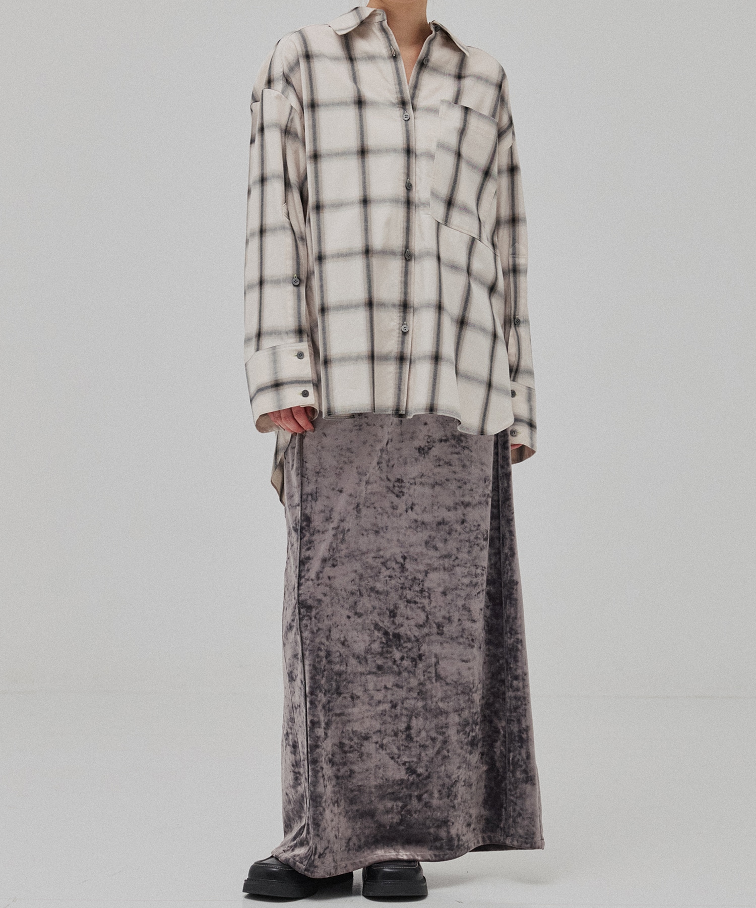 ビッグポケットラウンドシャツ