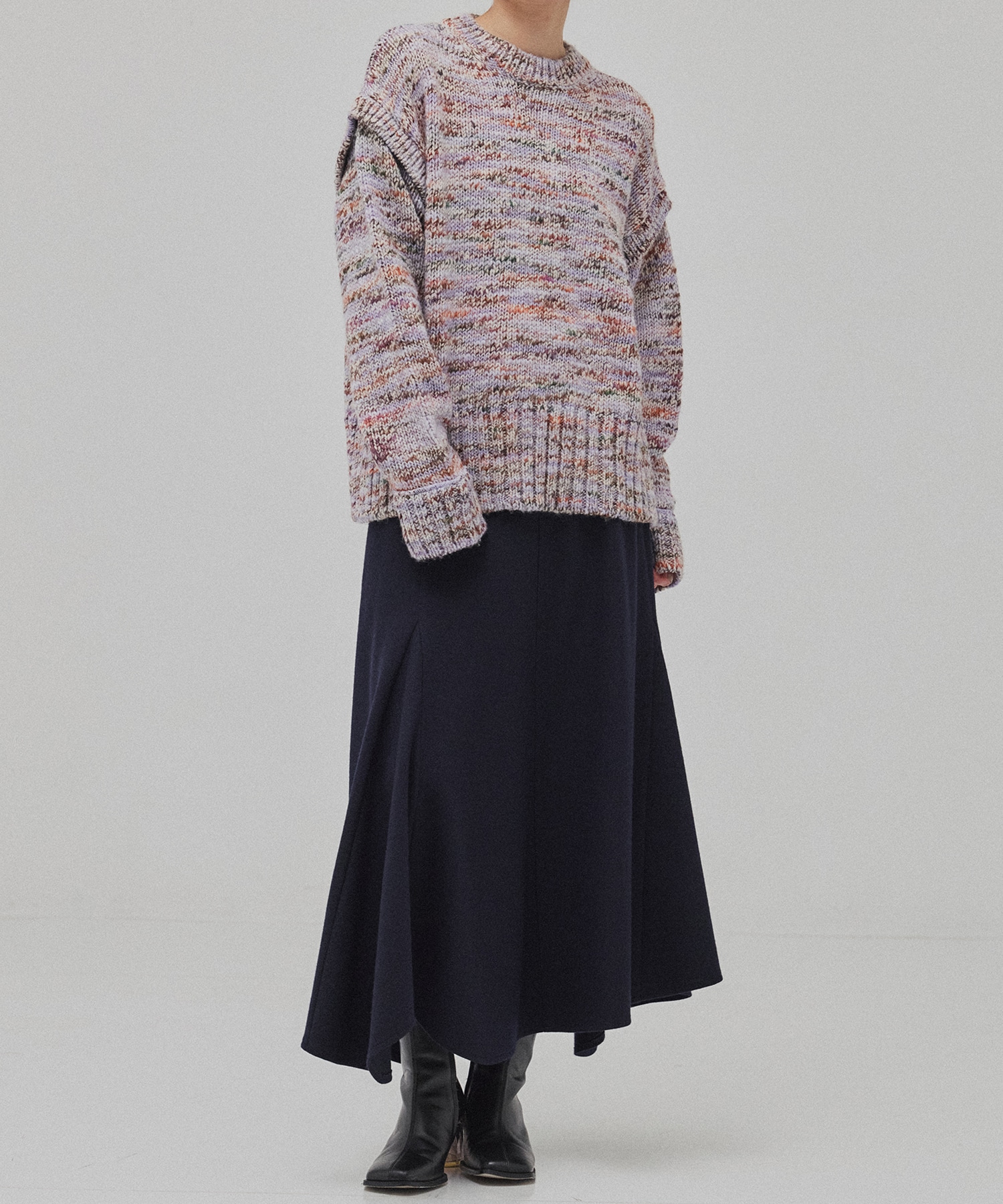 ロービングミックスカラーニット