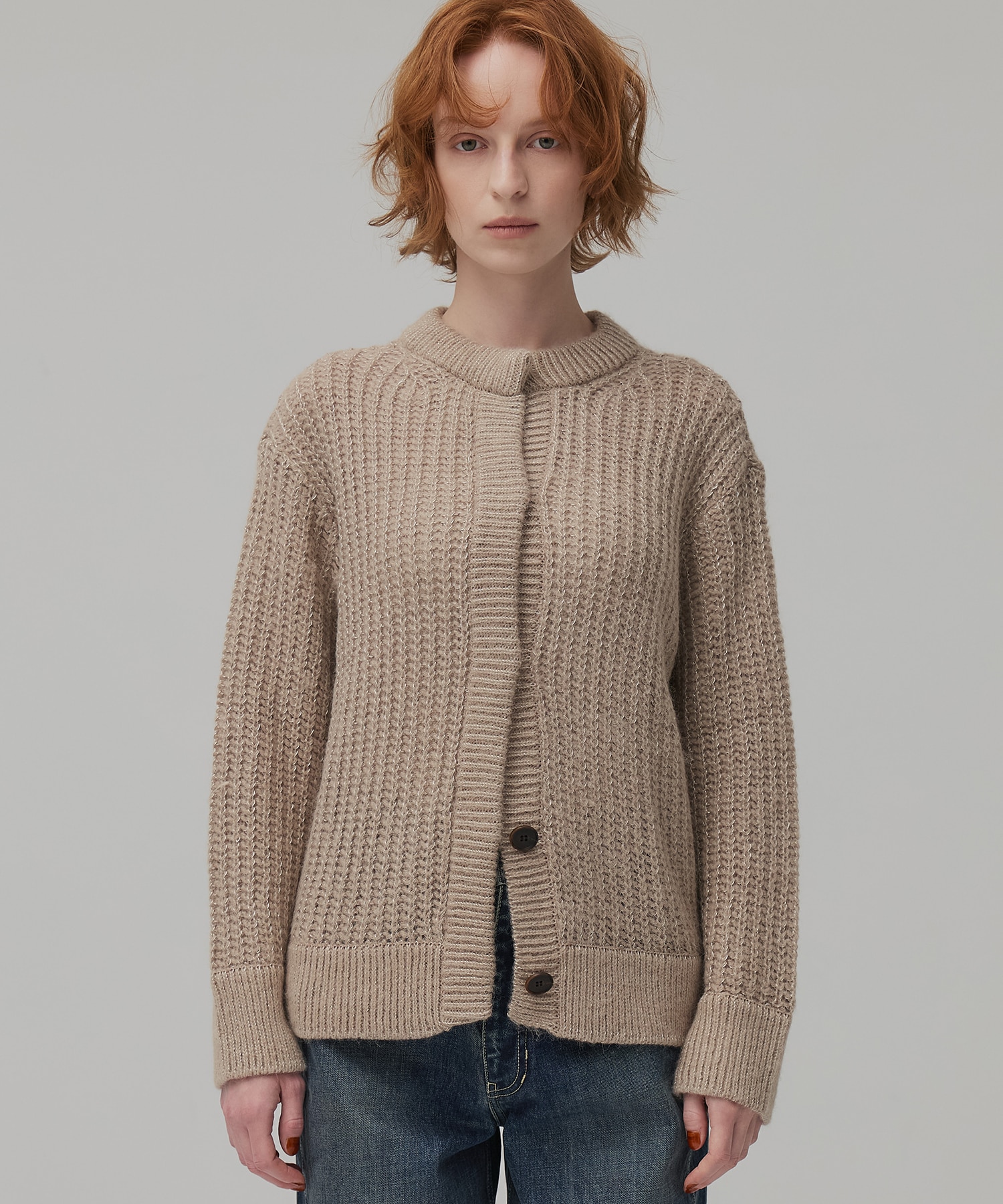 グリッターヘアリーニットカーディガン