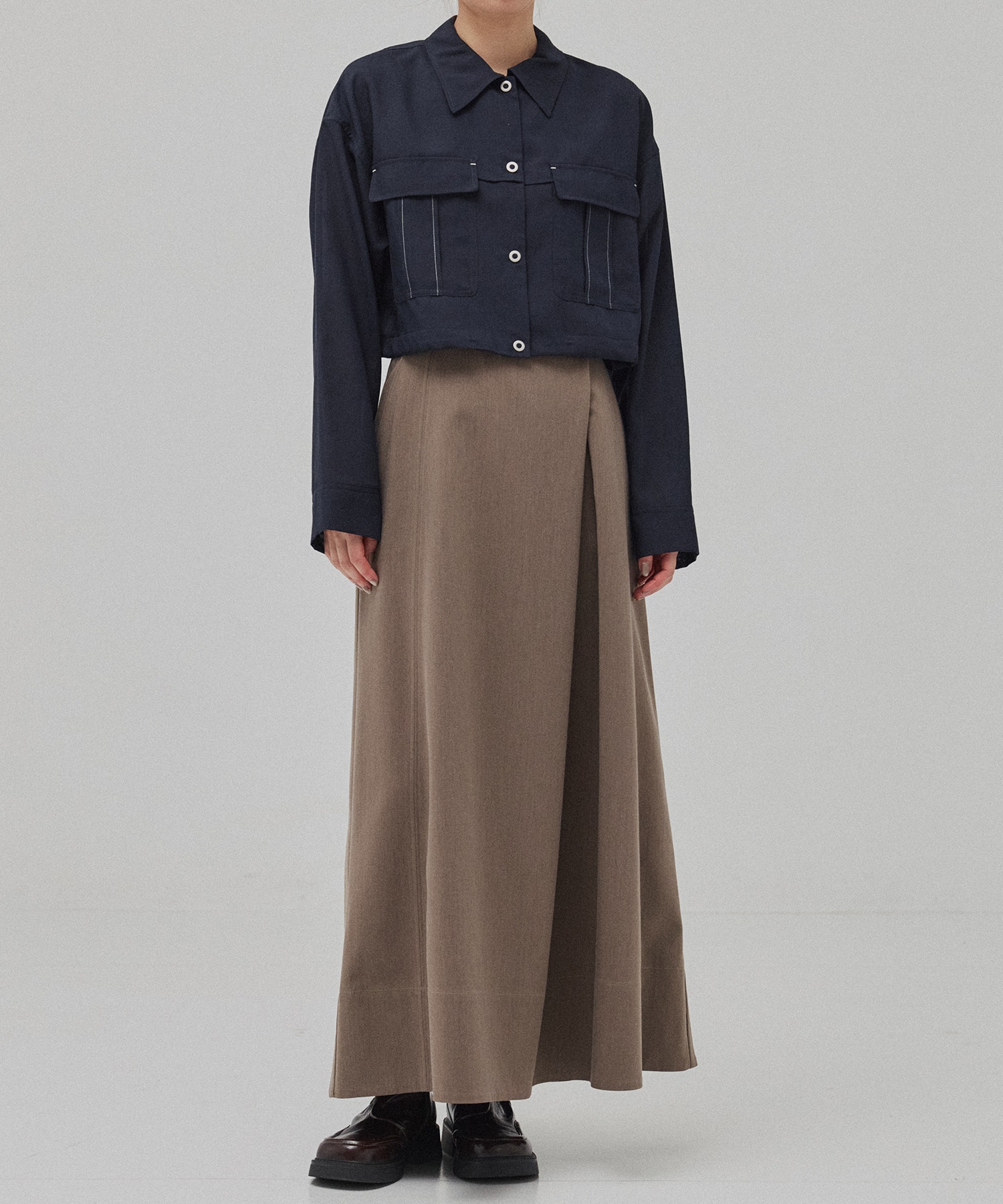 リネンブレンドライトブルゾン