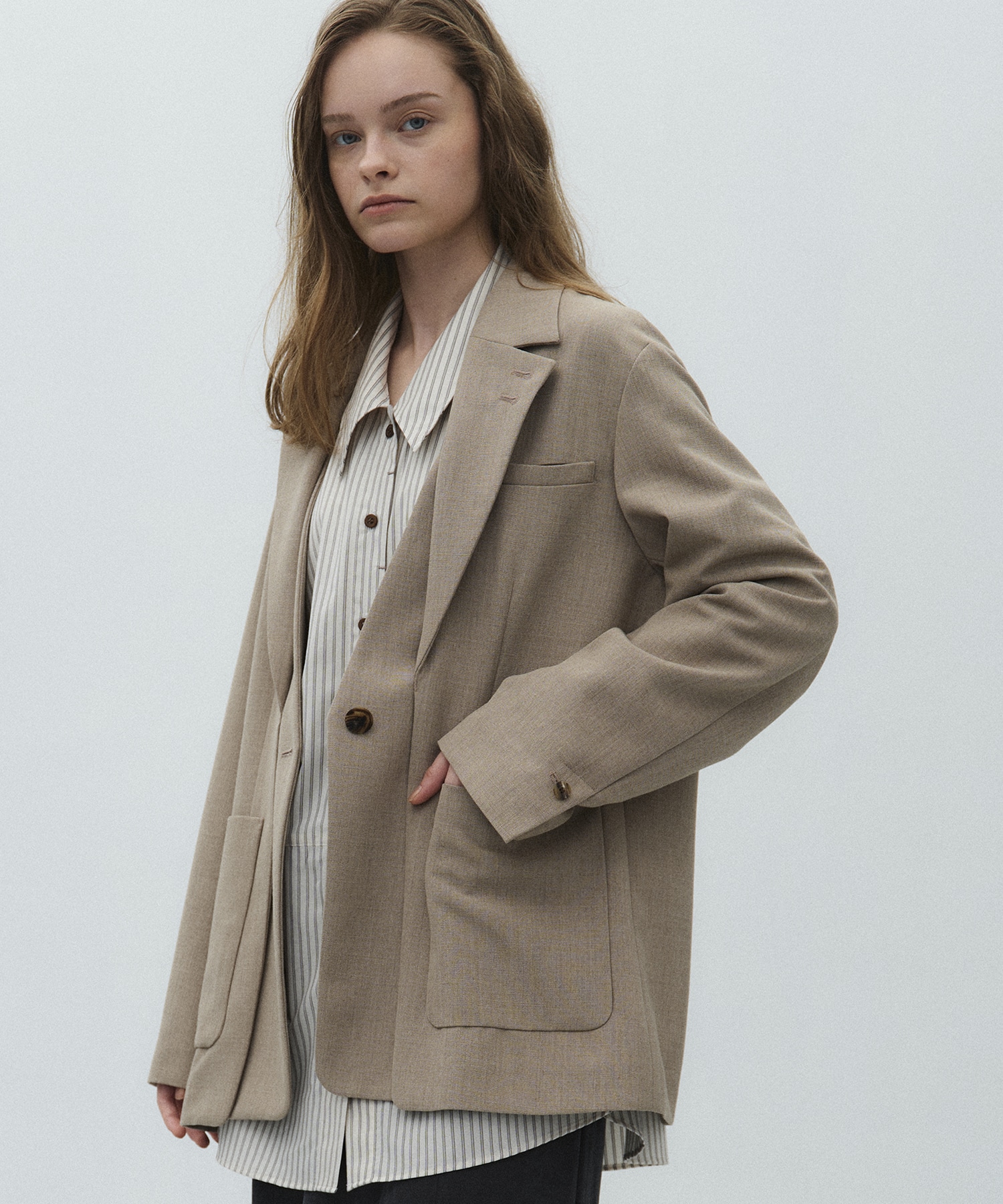 レイヤードボクシージャケット