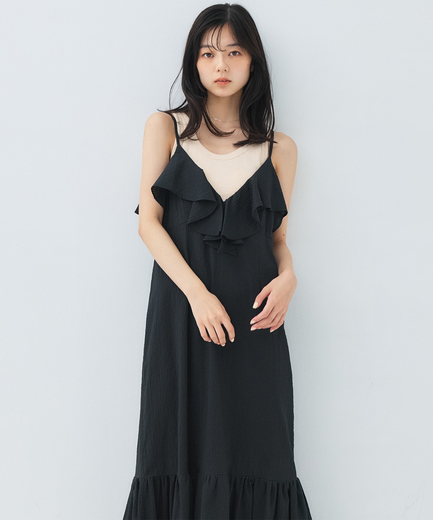 ラッフルキャミワンピ