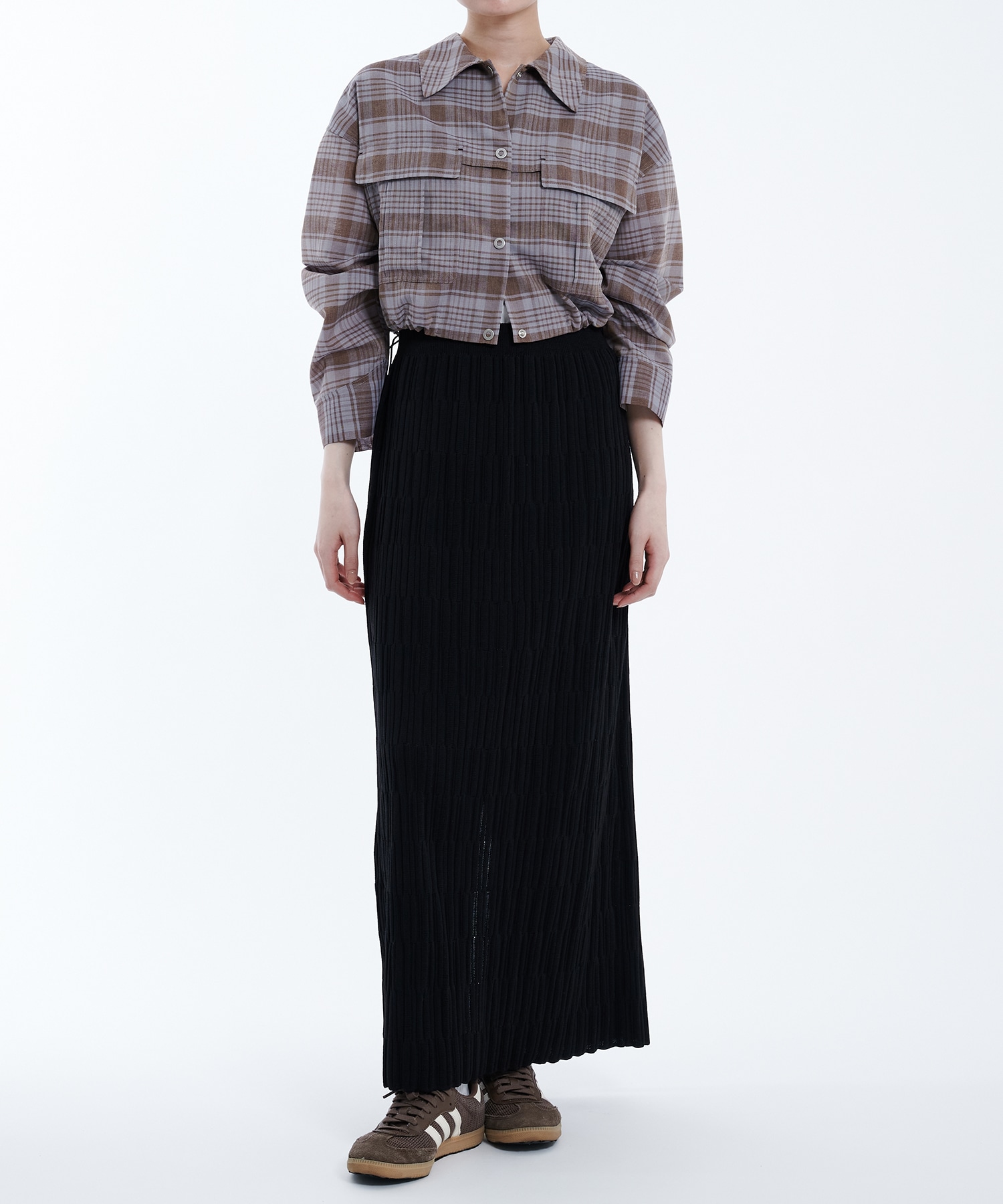 ランダムリブニットスカート