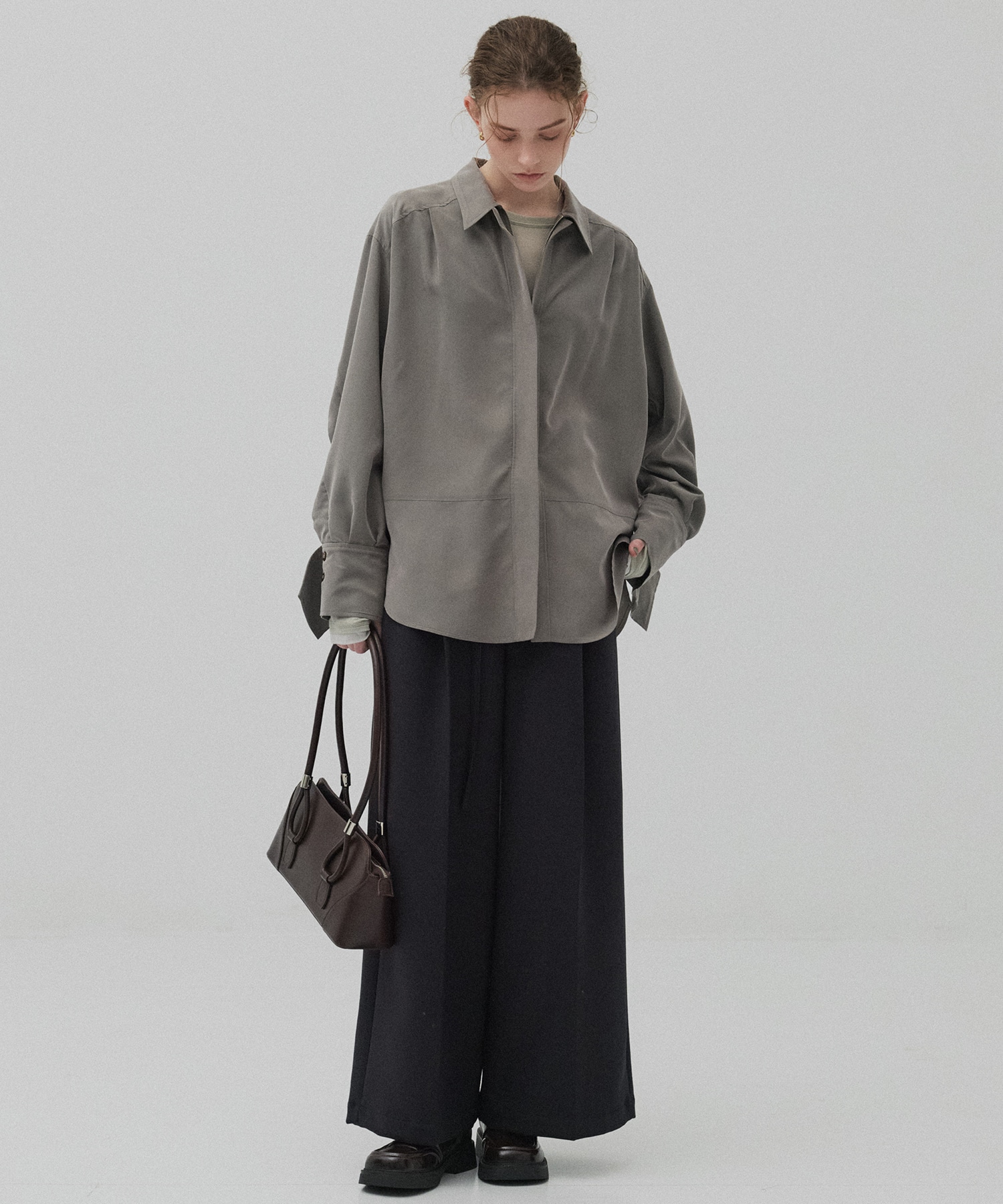 〈残りわずか〉ジップアップオーバーシャツ