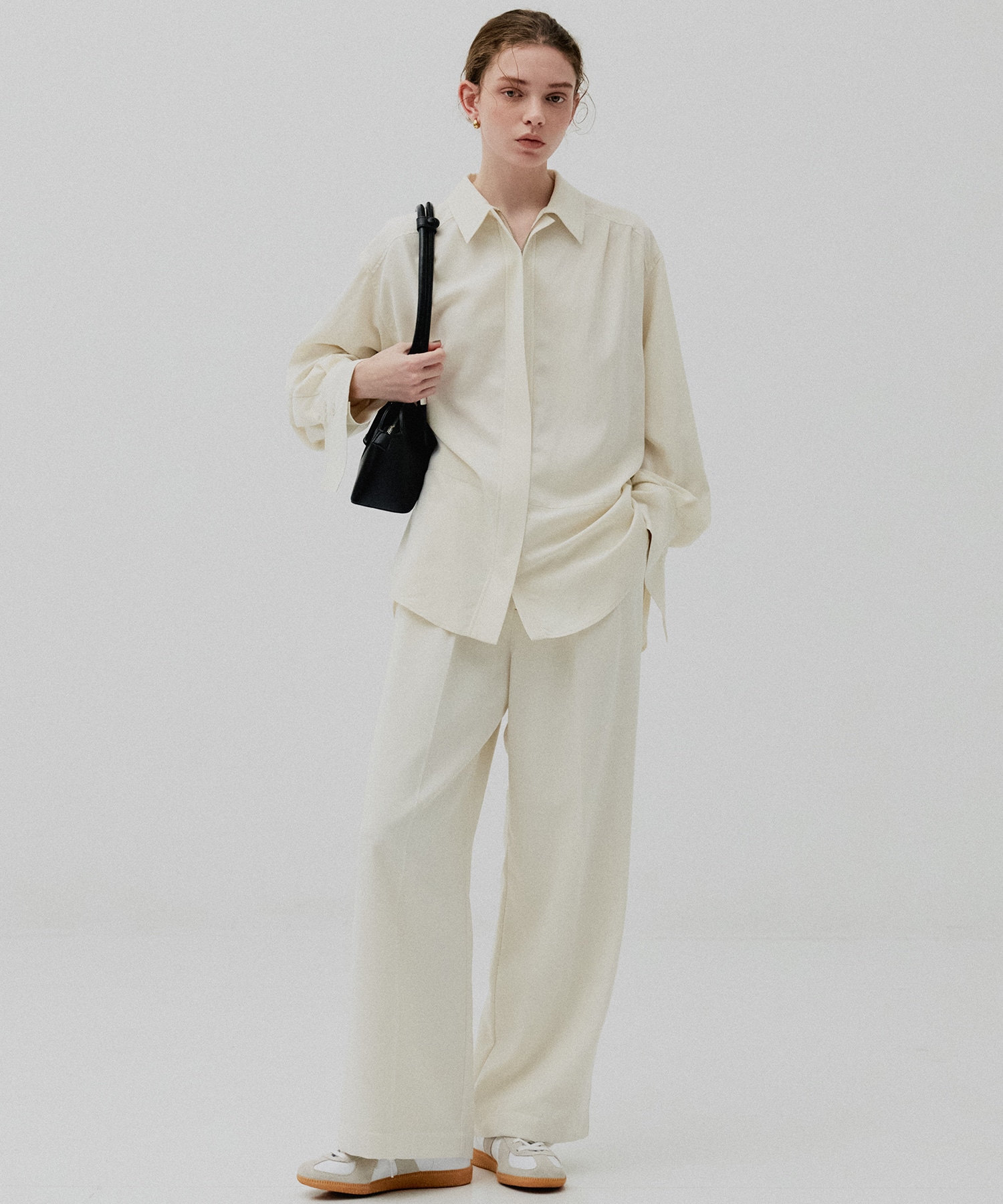 ジップアップオーバーシャツ