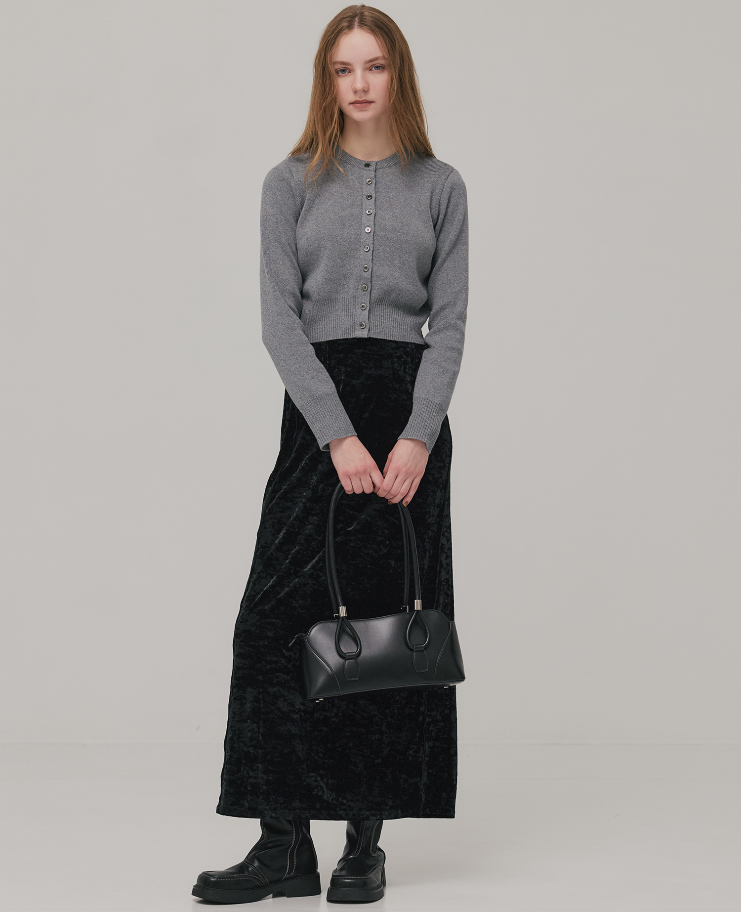 コットンカシミヤクルーカーデ