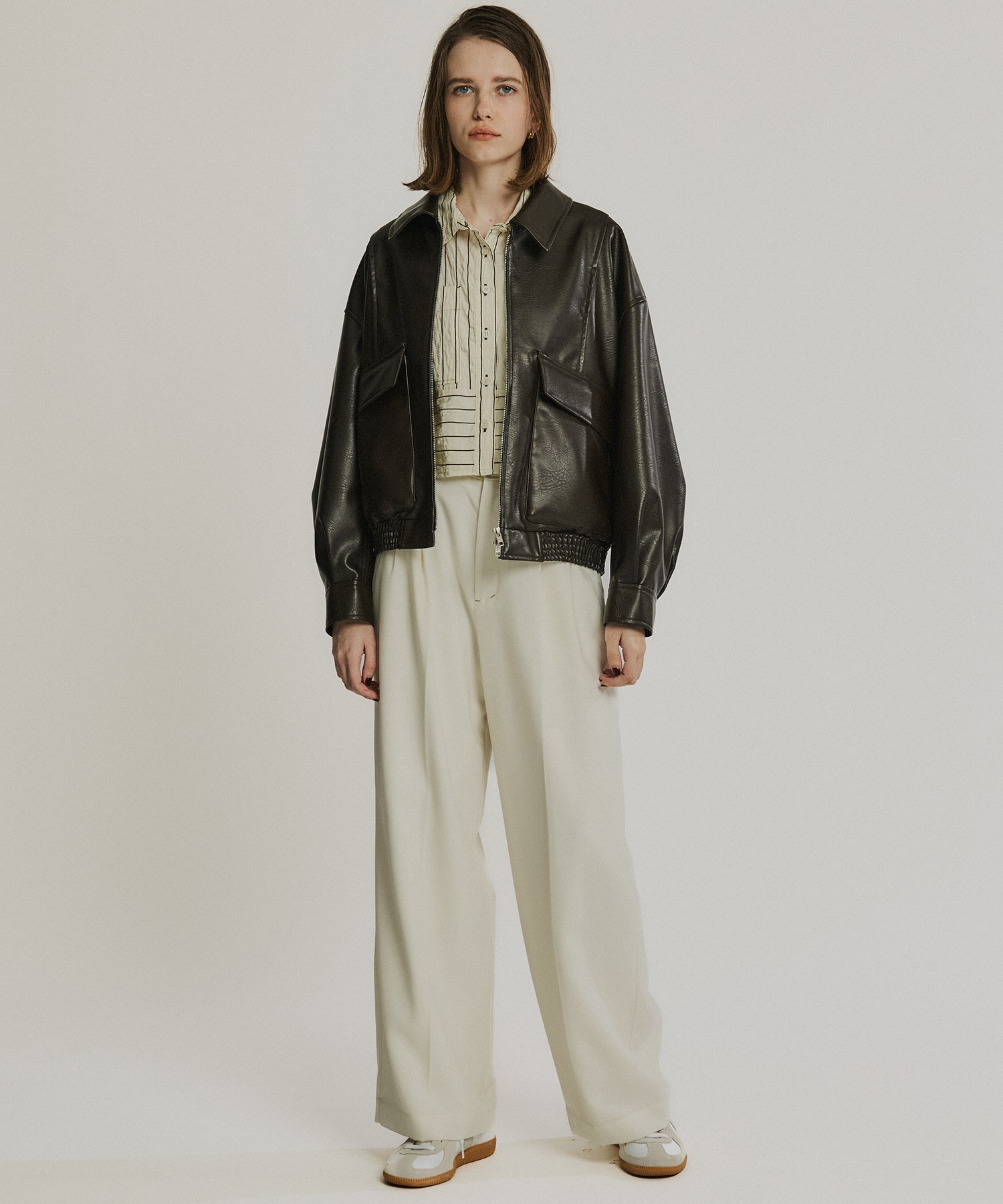 〈残りわずか〉フローヨークレザーブルゾン