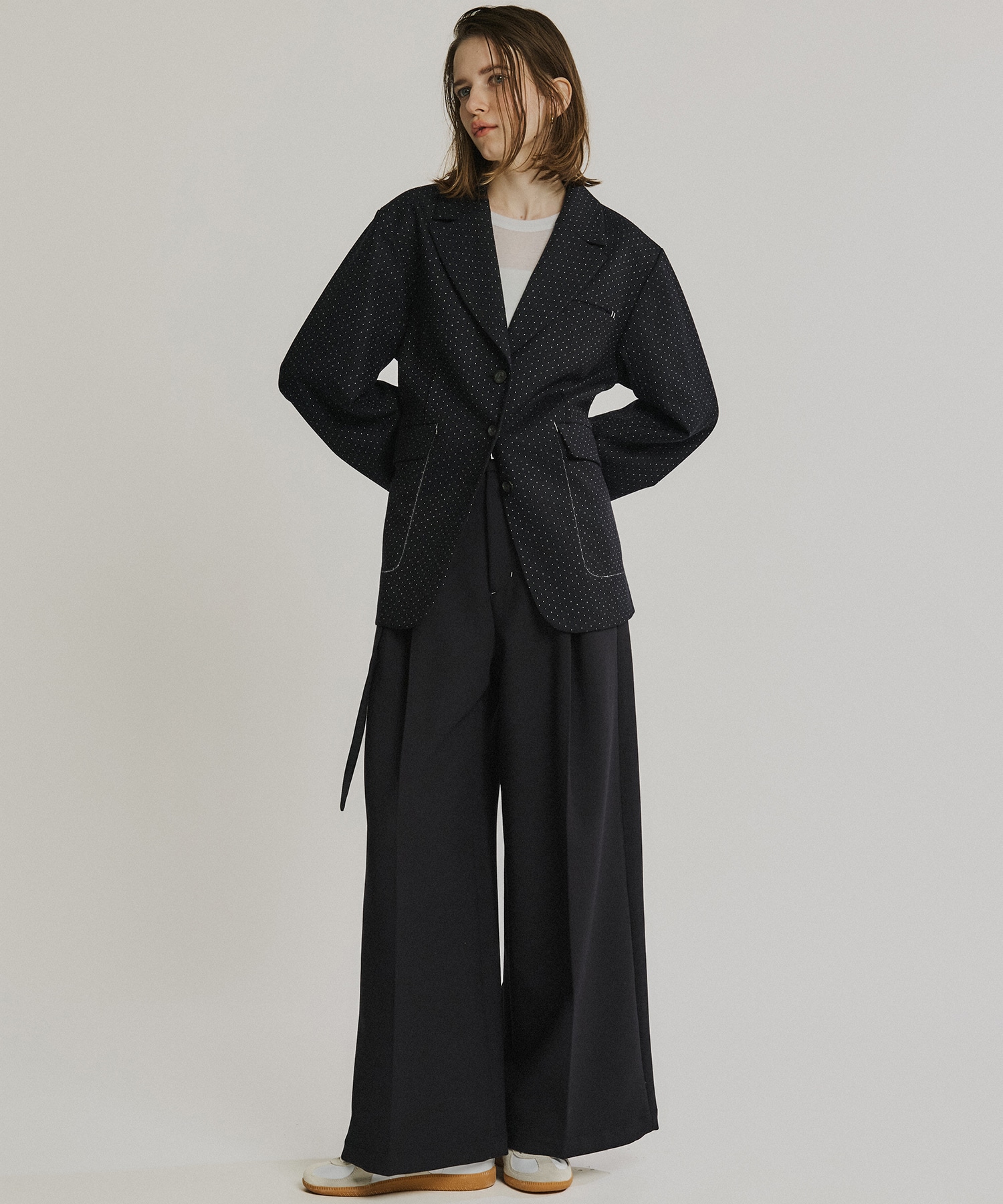 ダブルクロスノッチドラペルジャケット