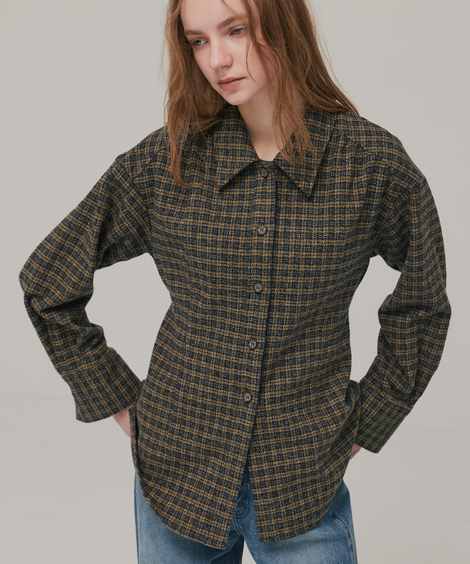 ソフトネルオーバーチェックシャツ