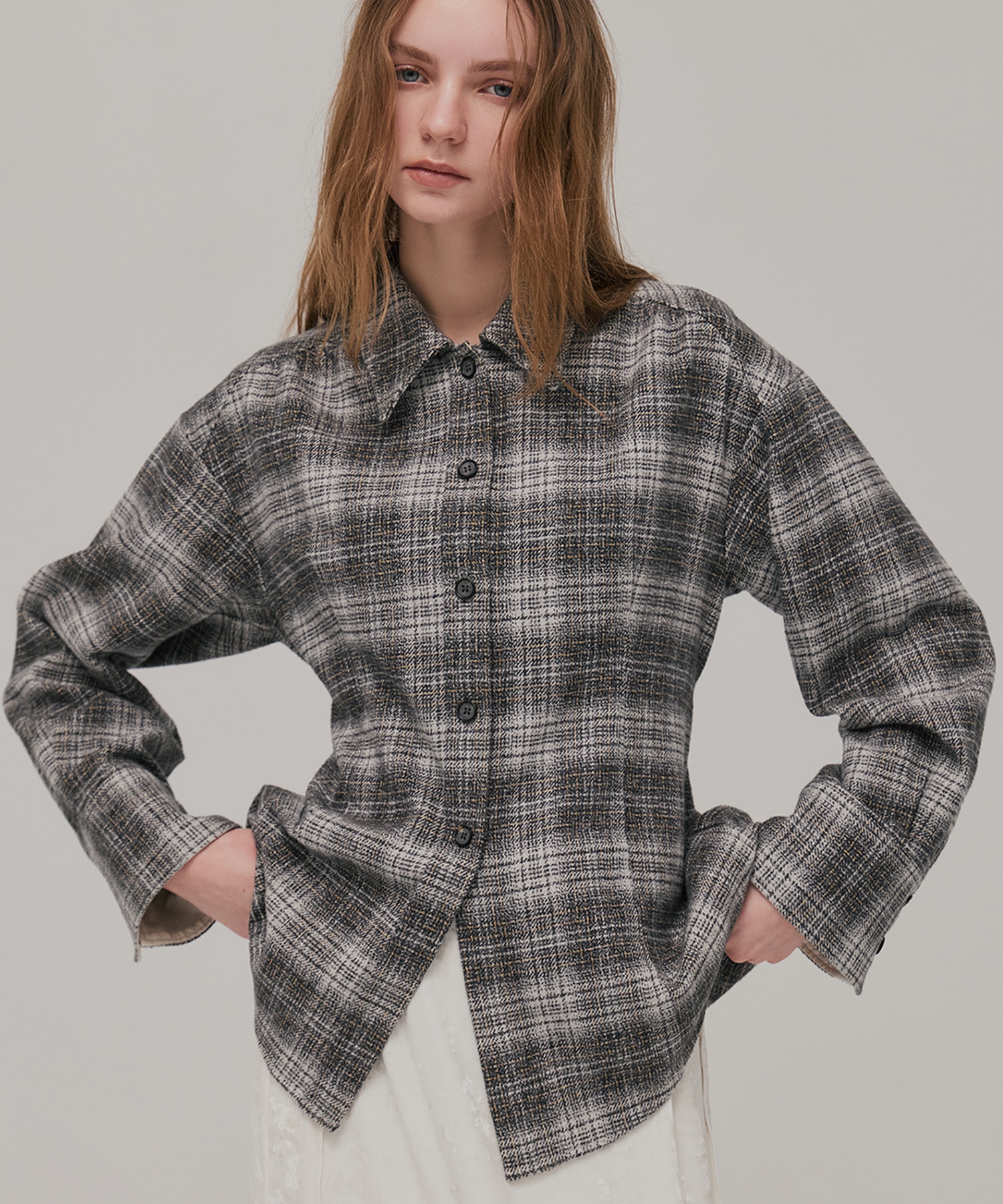 ソフトネルオーバーチェックシャツ