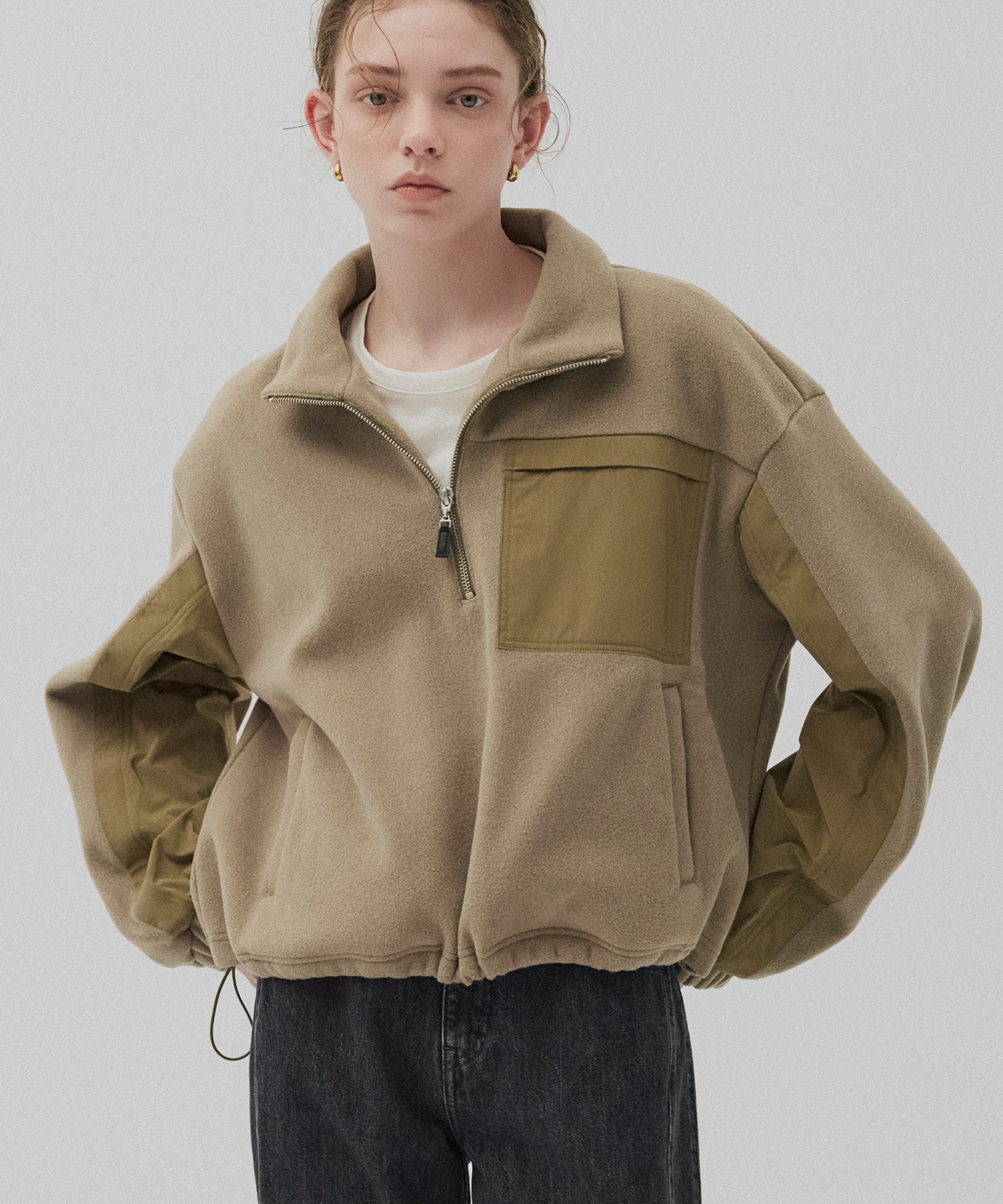 コンビハーフジッププルオーバー