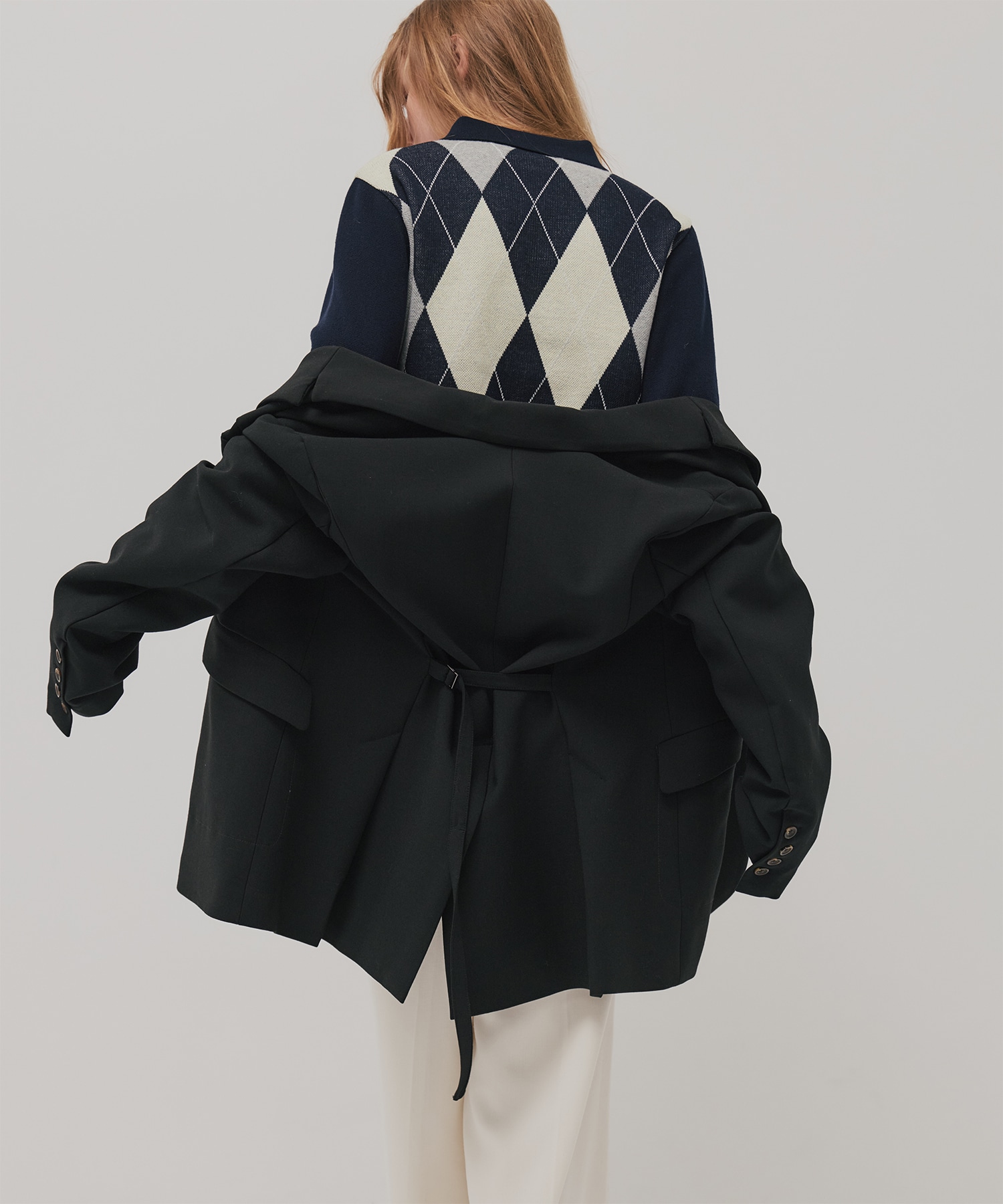 アーガイルショートカーディガン