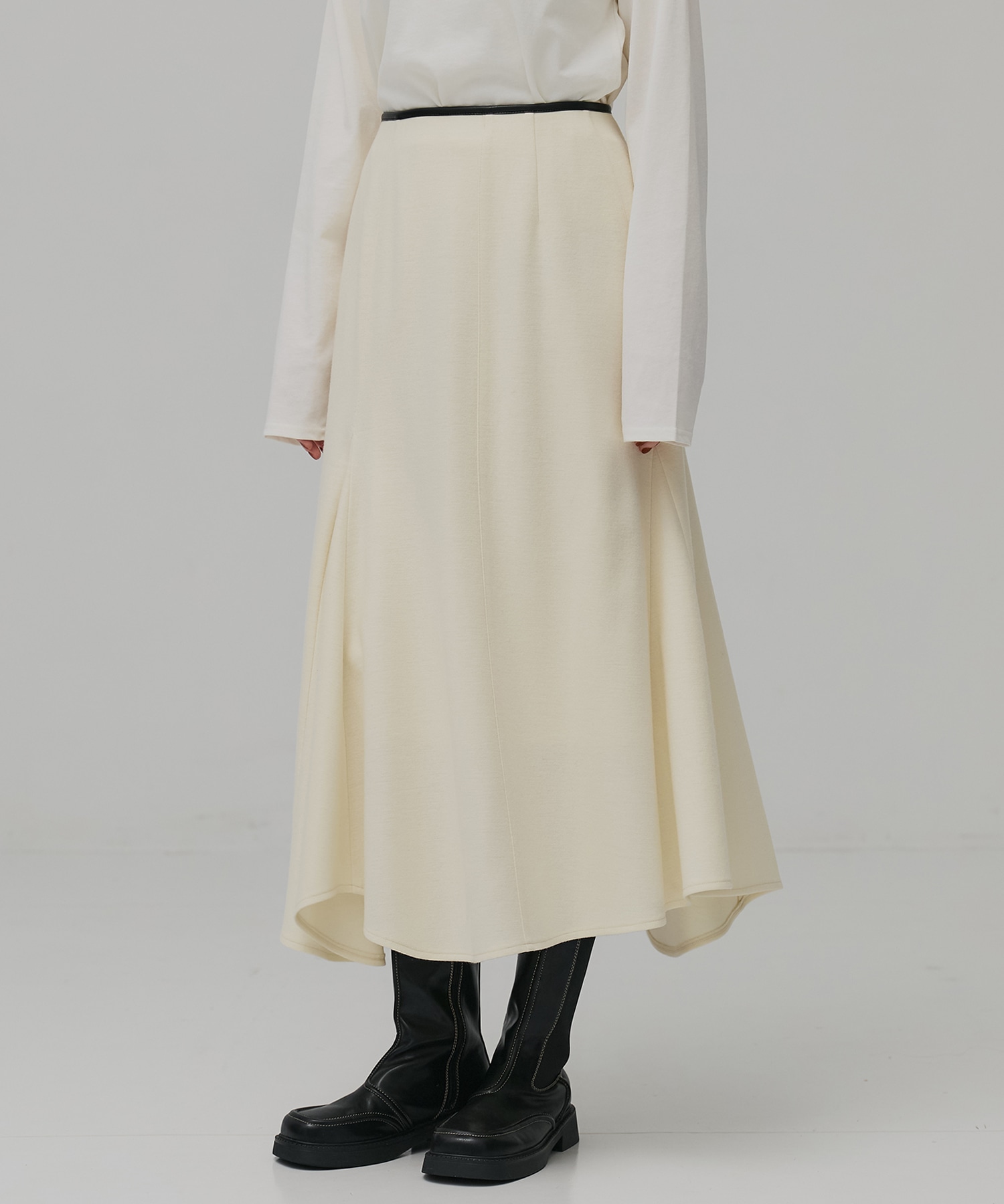 ウールジャージフレアスカート