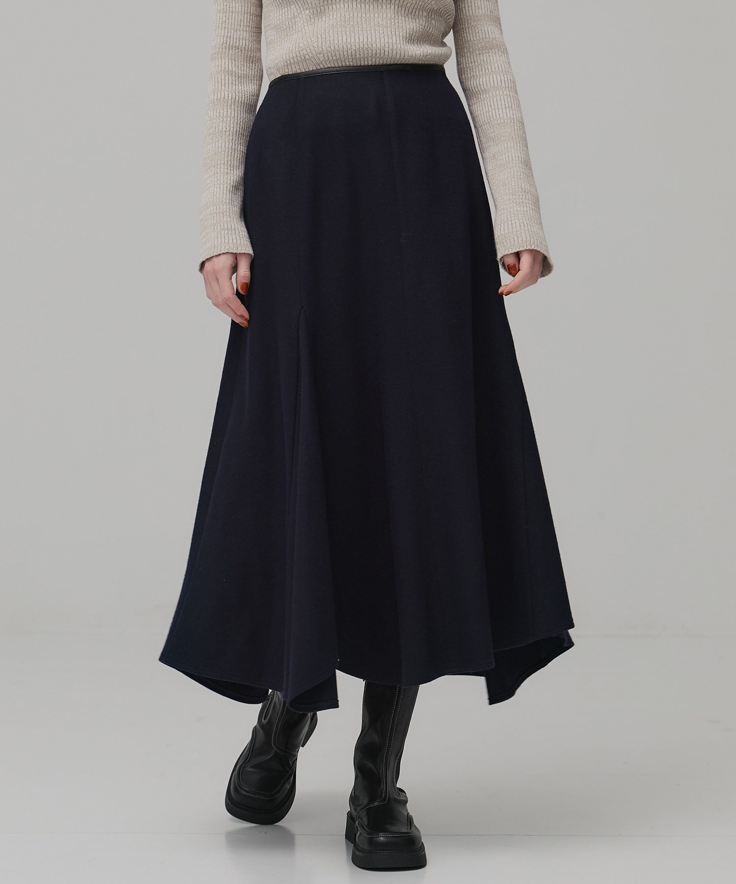 ウールジャージフレアスカート
