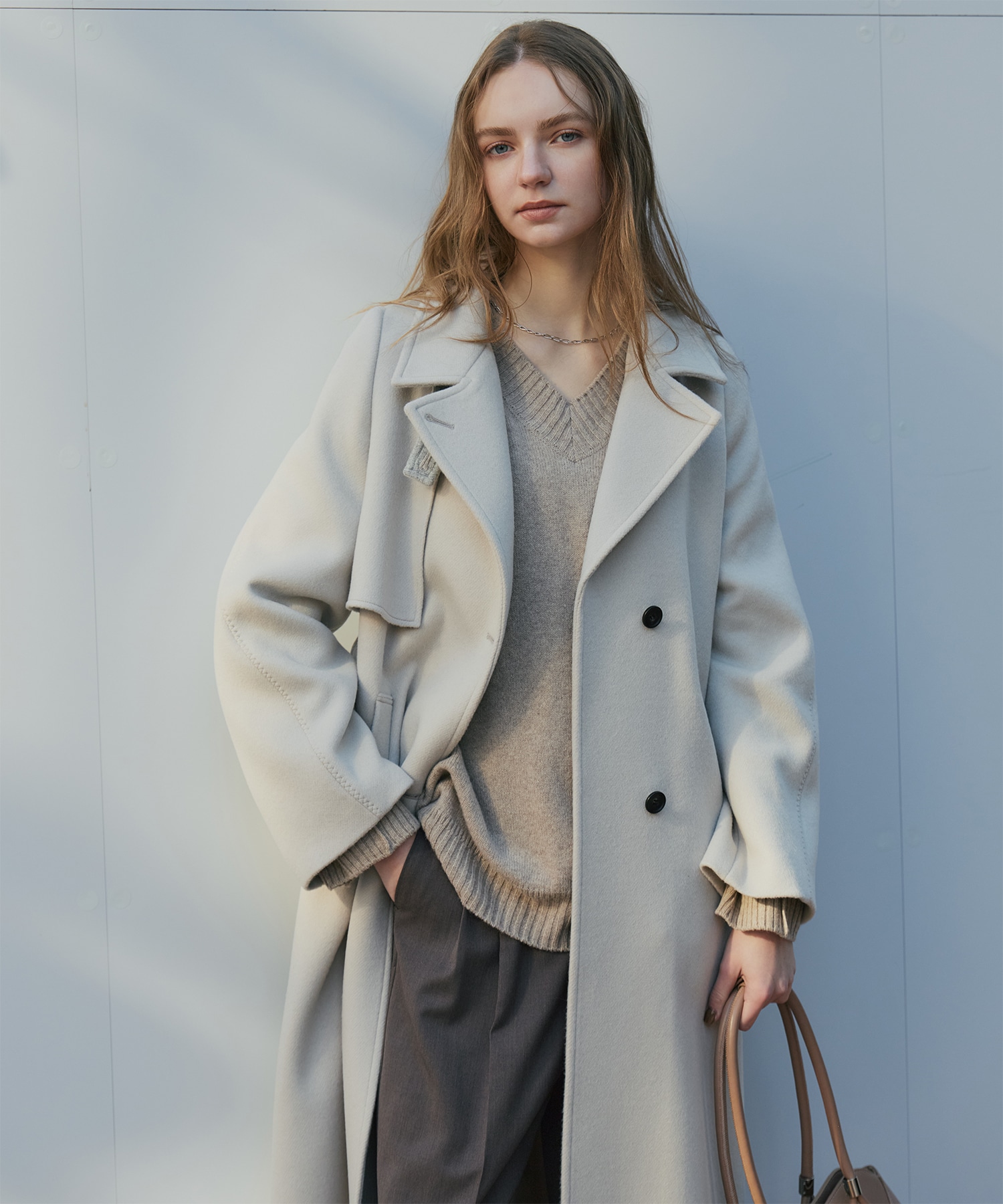 SUPER140アシメオーバーヨークコート