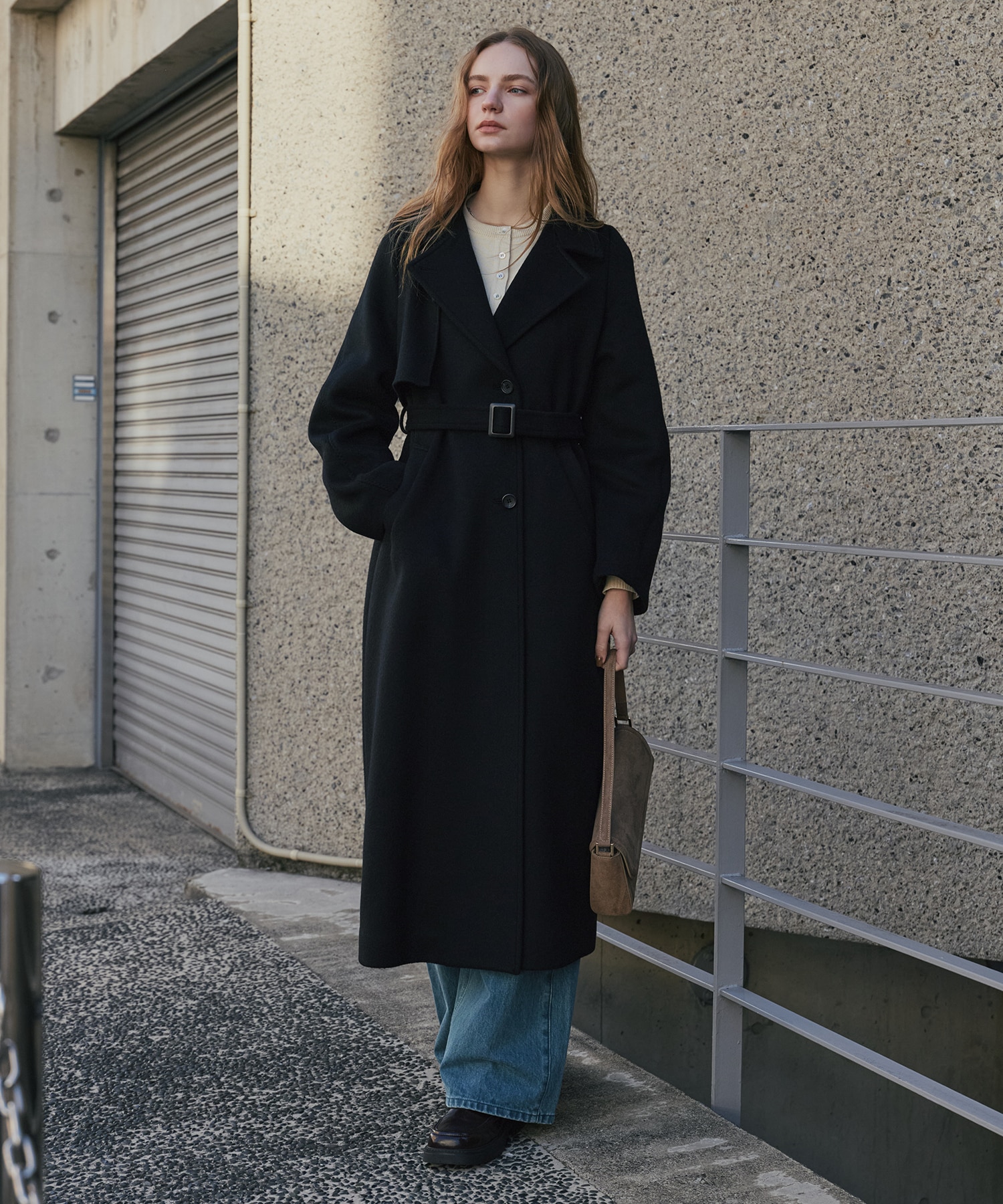 SUPER140アシメオーバーヨークコート