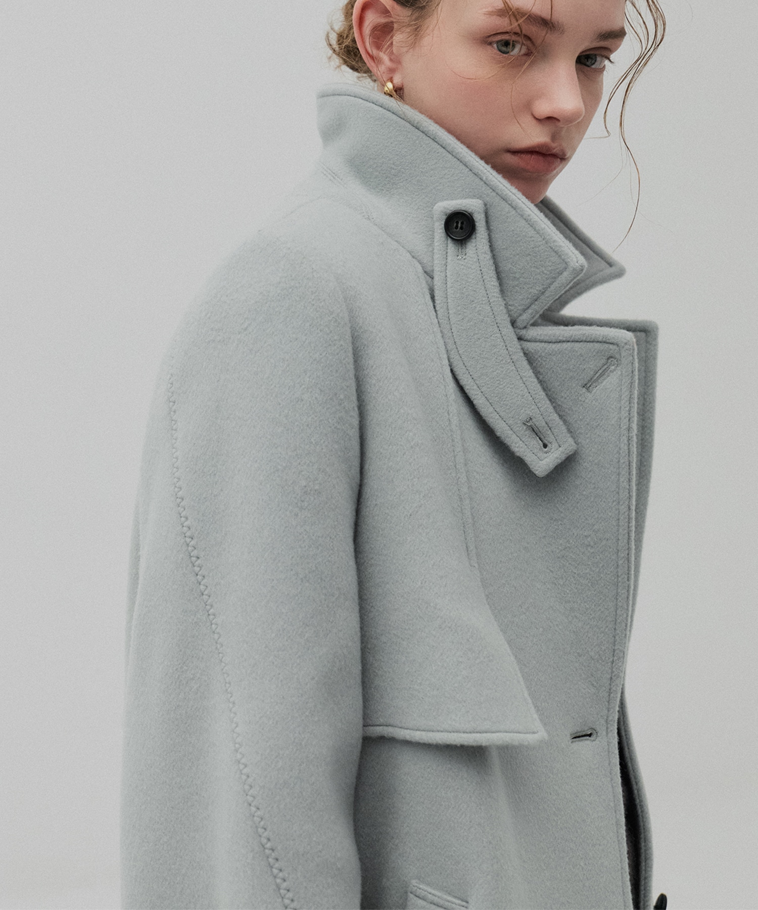 SUPER140アシメオーバーヨークコート