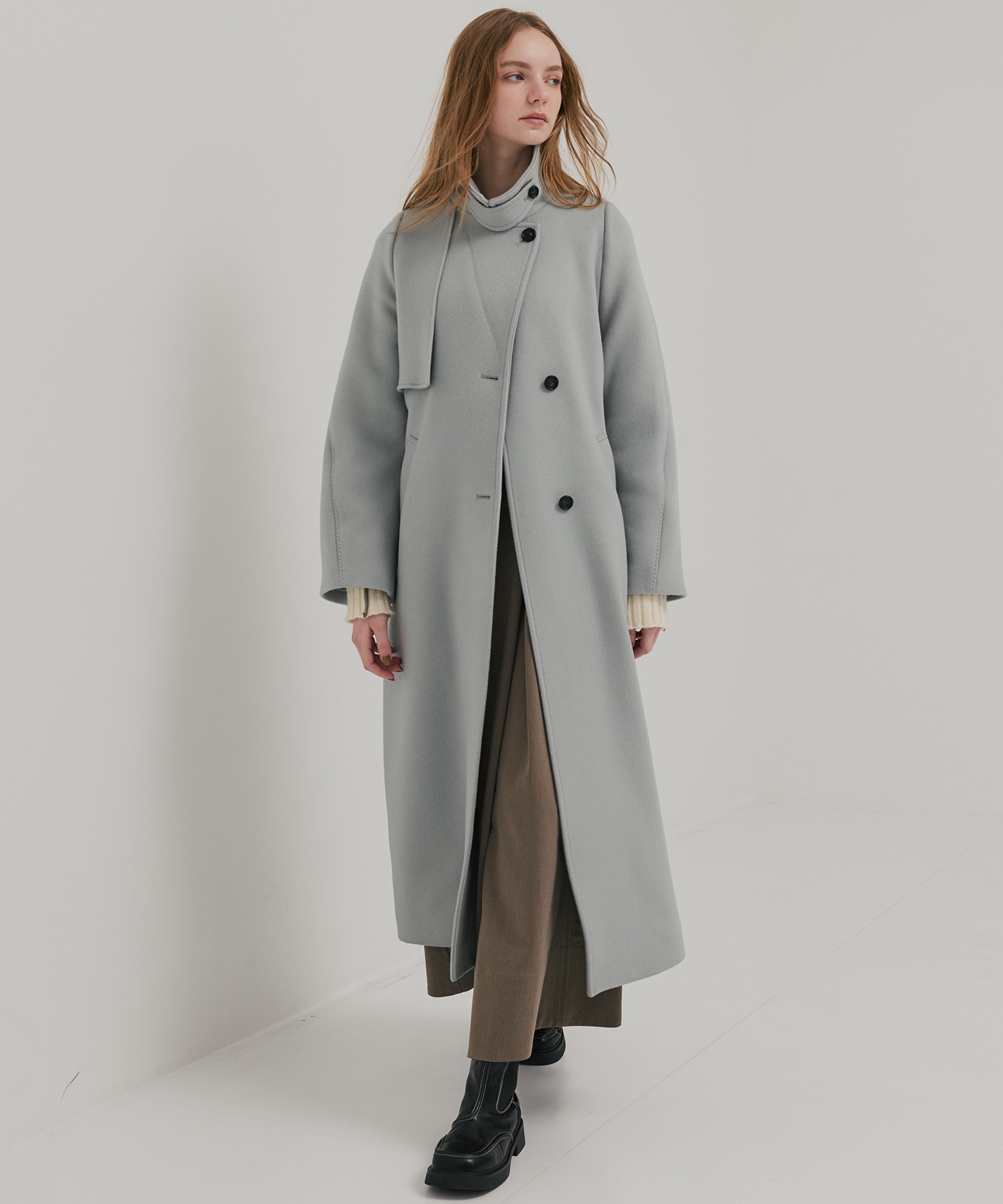 SUPER140アシメオーバーヨークコート