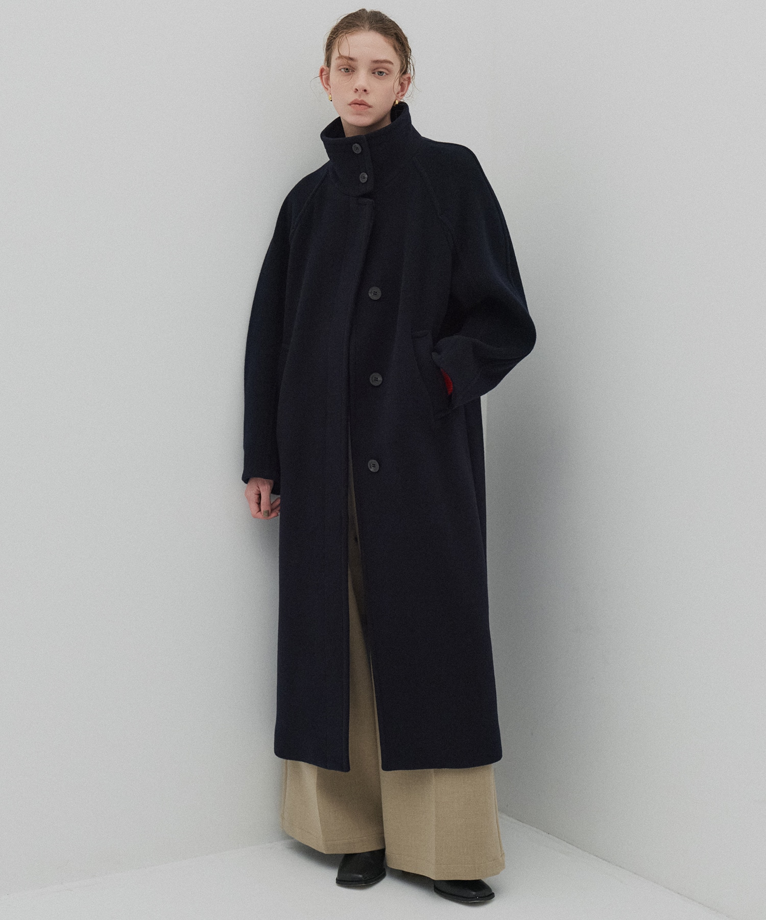 SUPER140スタンドカラーコート