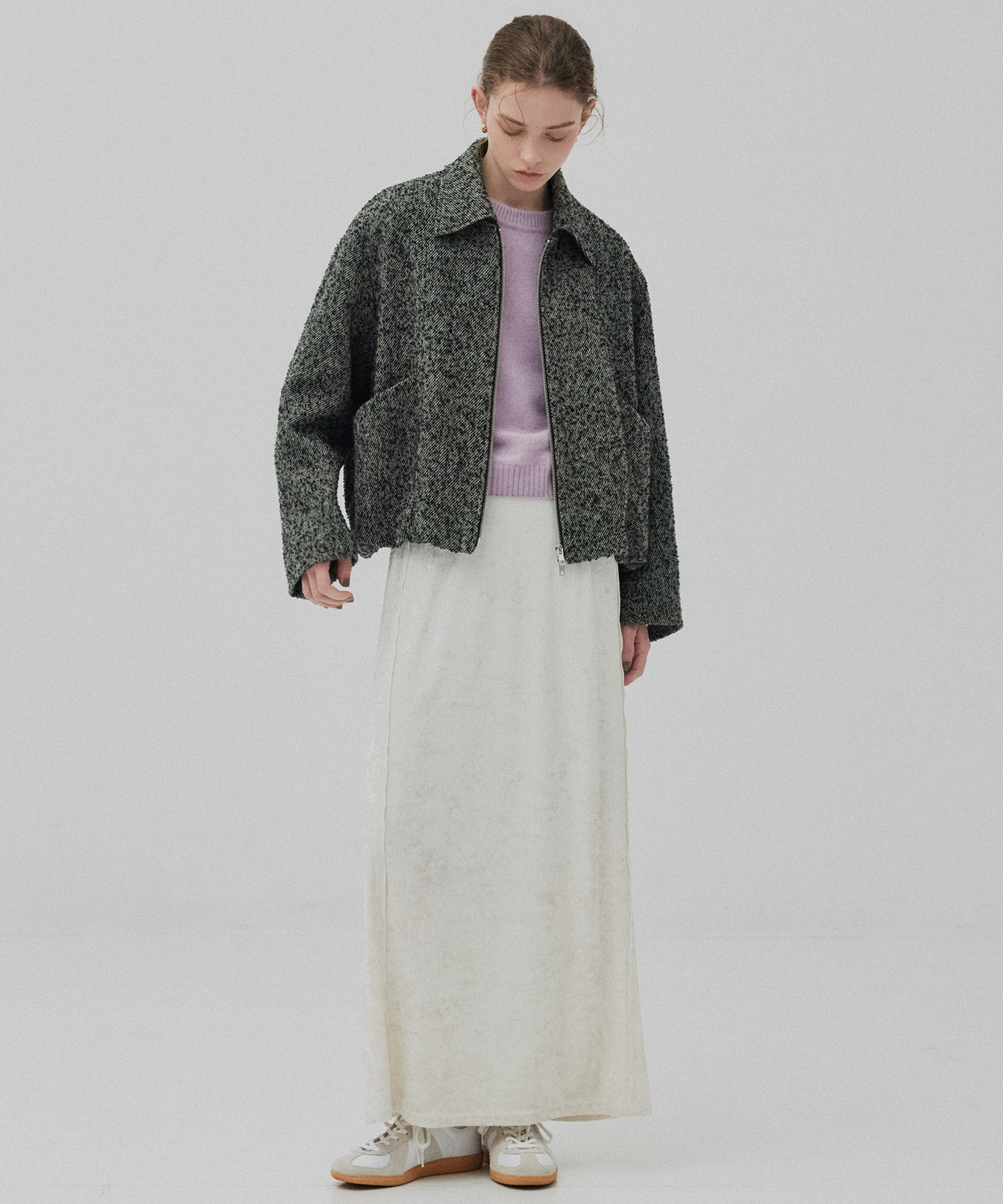 ウールジップタックショートコート