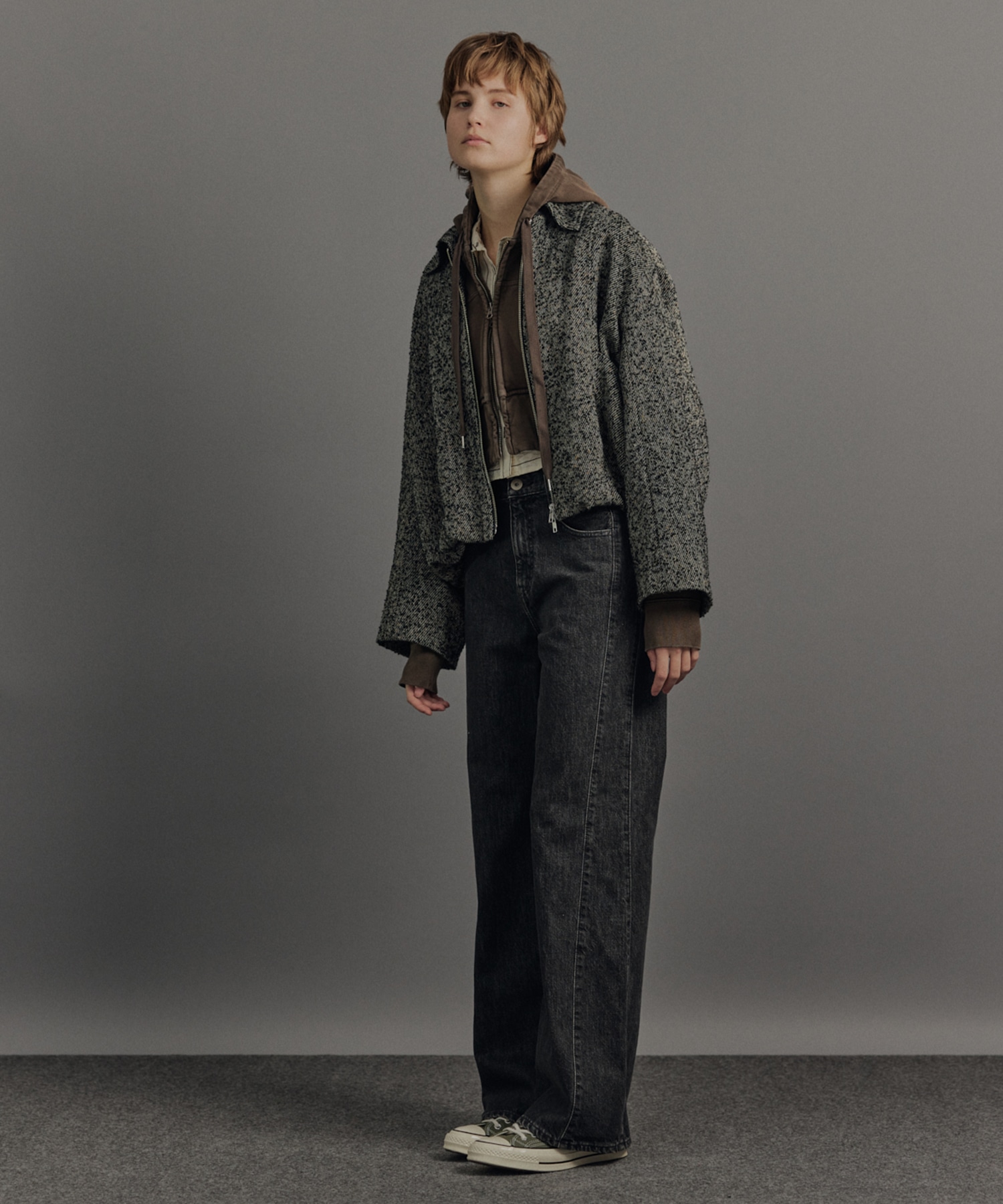 ウールジップタックショートコート