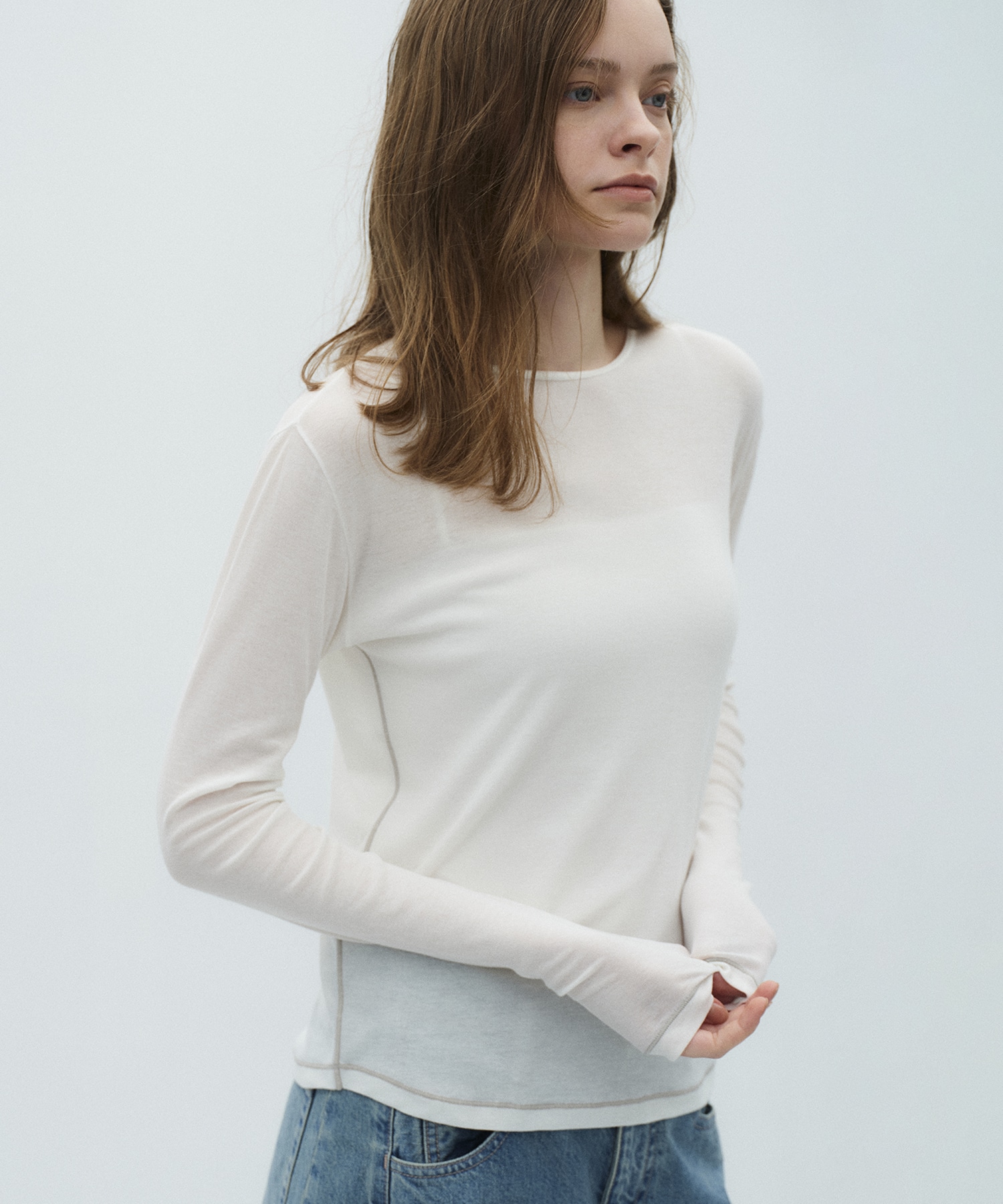 ミニマルコットンシアーTOP