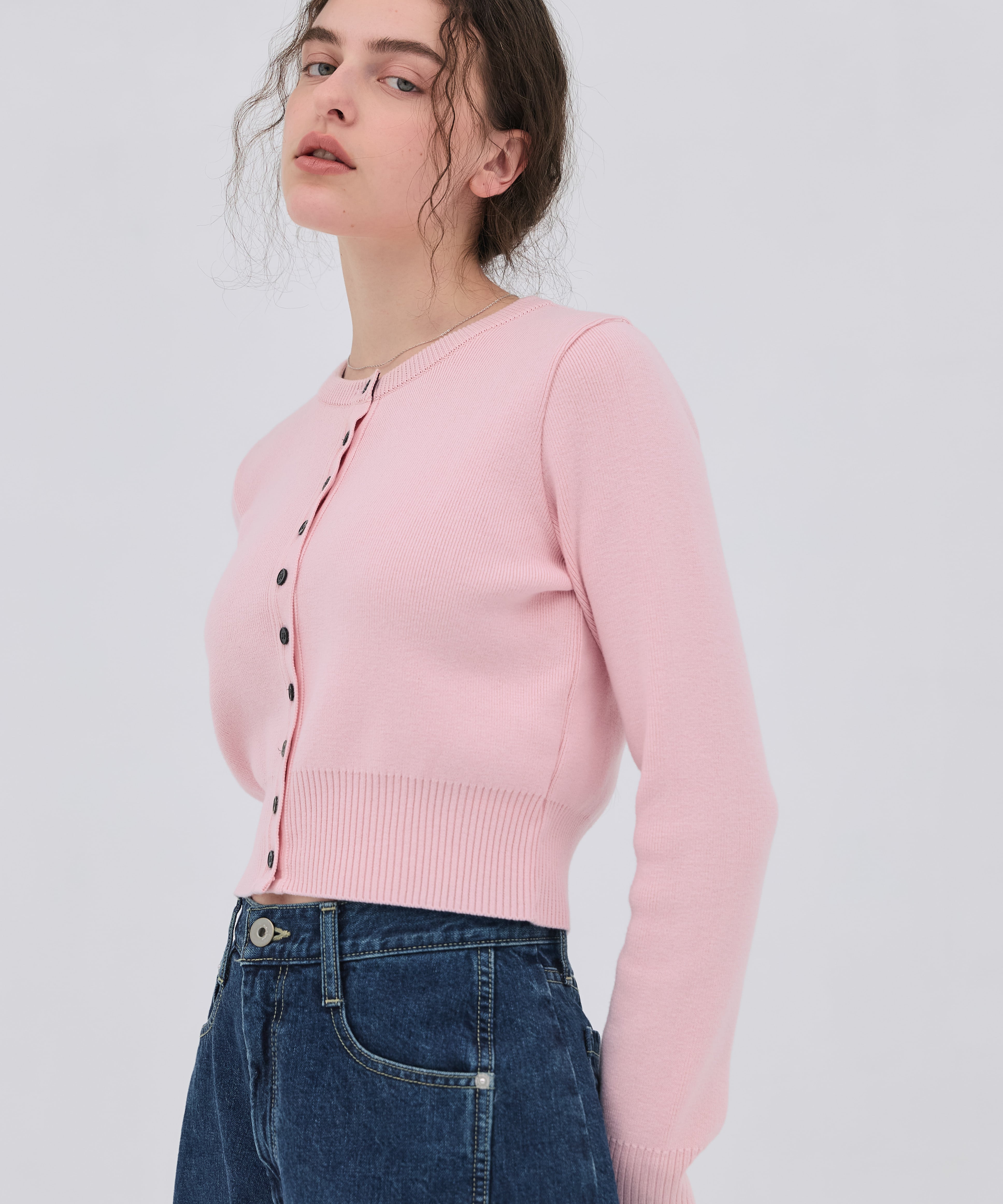 コットンシルククルーカーデ