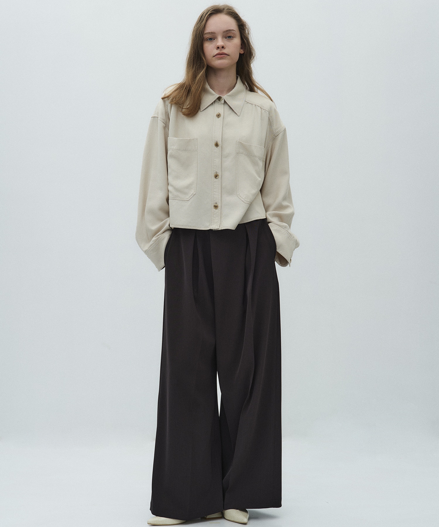 シルキーツイルアシメタックパンツ